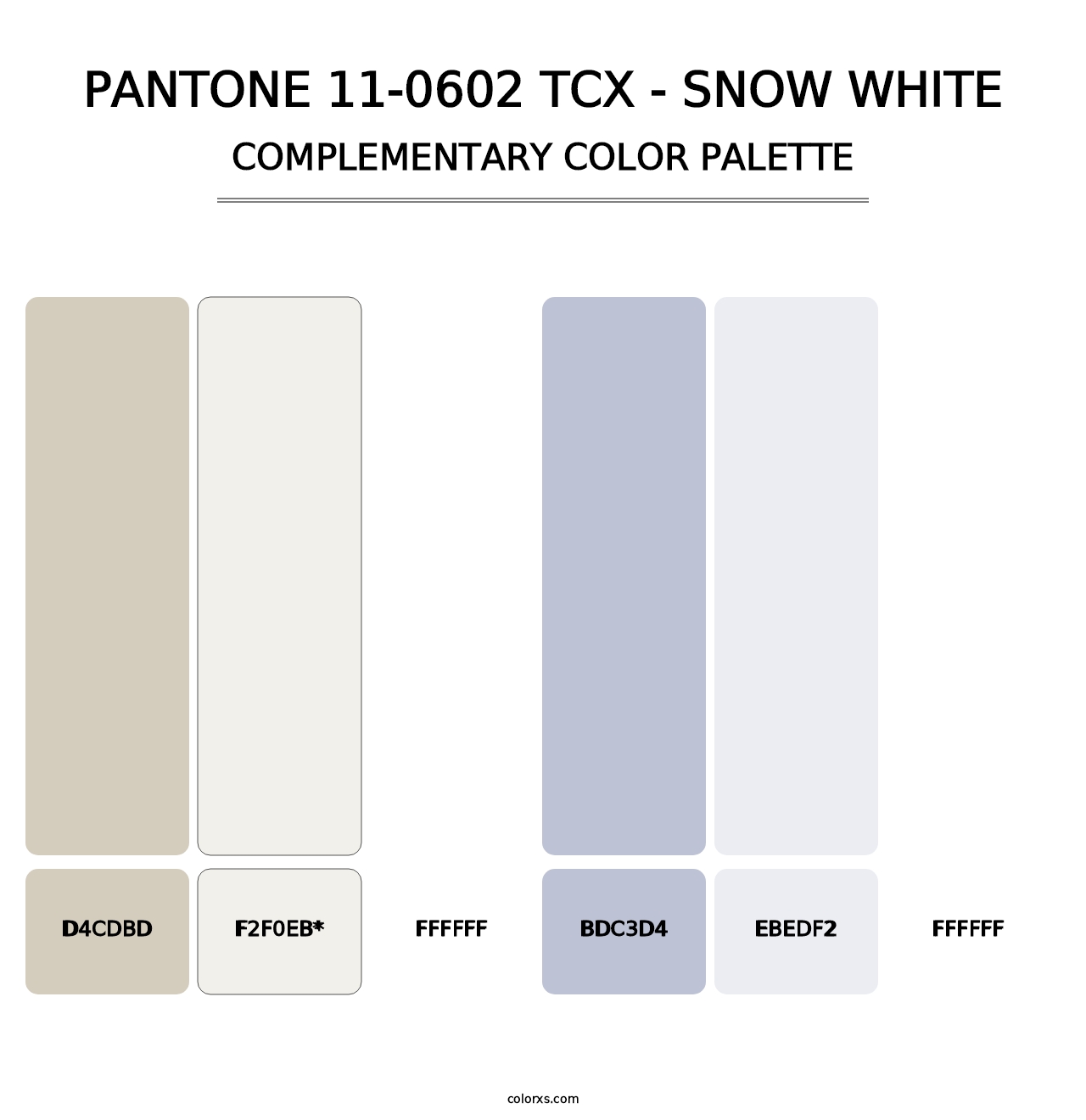 PANTONE 11-0602 TCX - Snow White - Complementary Color Palette