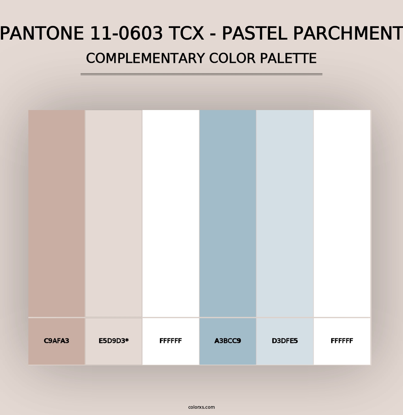 PANTONE 11-0603 TCX - Pastel Parchment - Complementary Color Palette