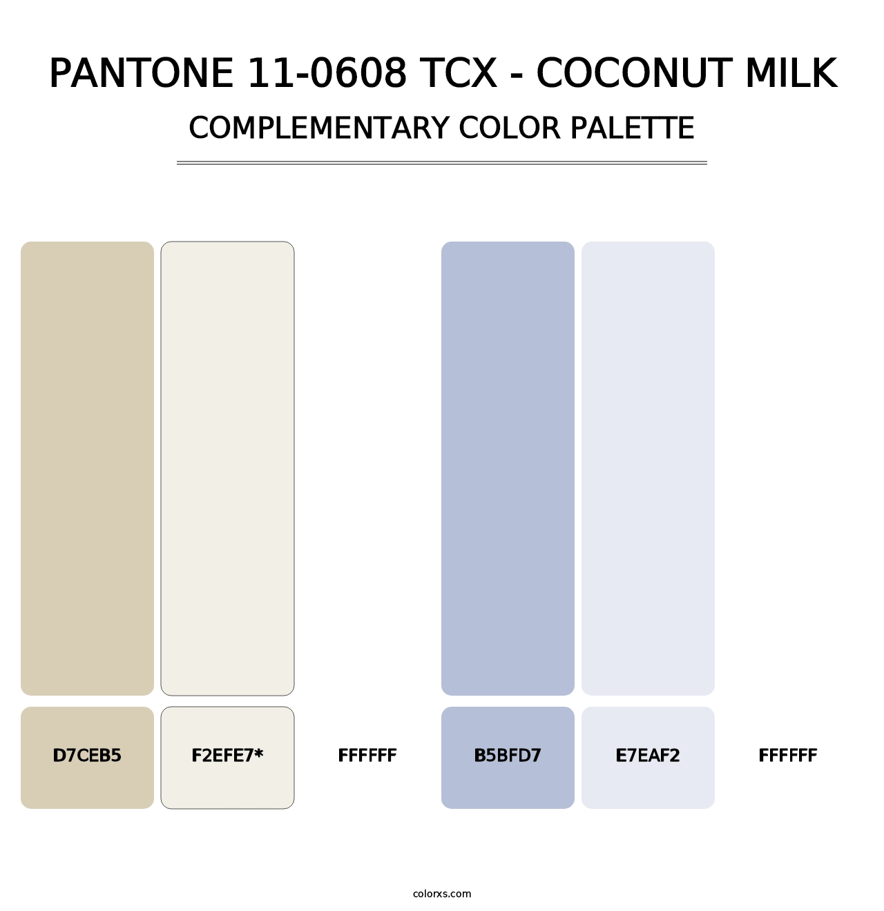 PANTONE 11-0608 TCX - Coconut Milk - Complementary Color Palette