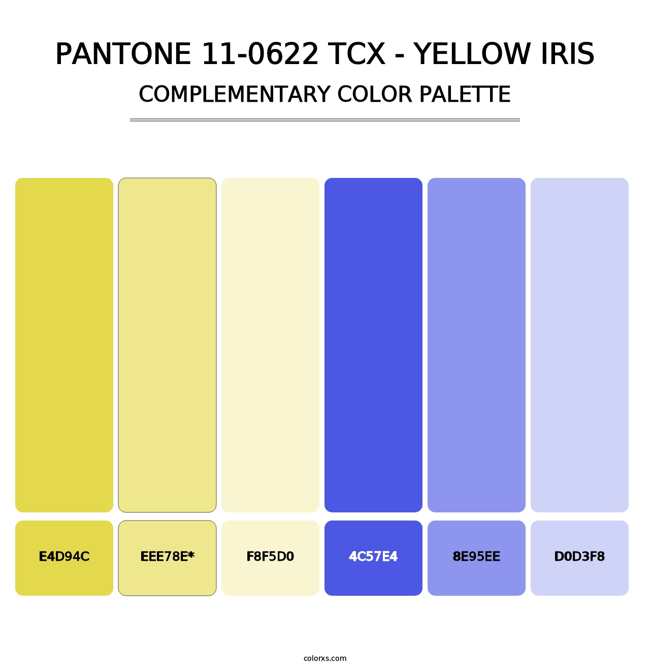 PANTONE 11-0622 TCX - Yellow Iris - Complementary Color Palette