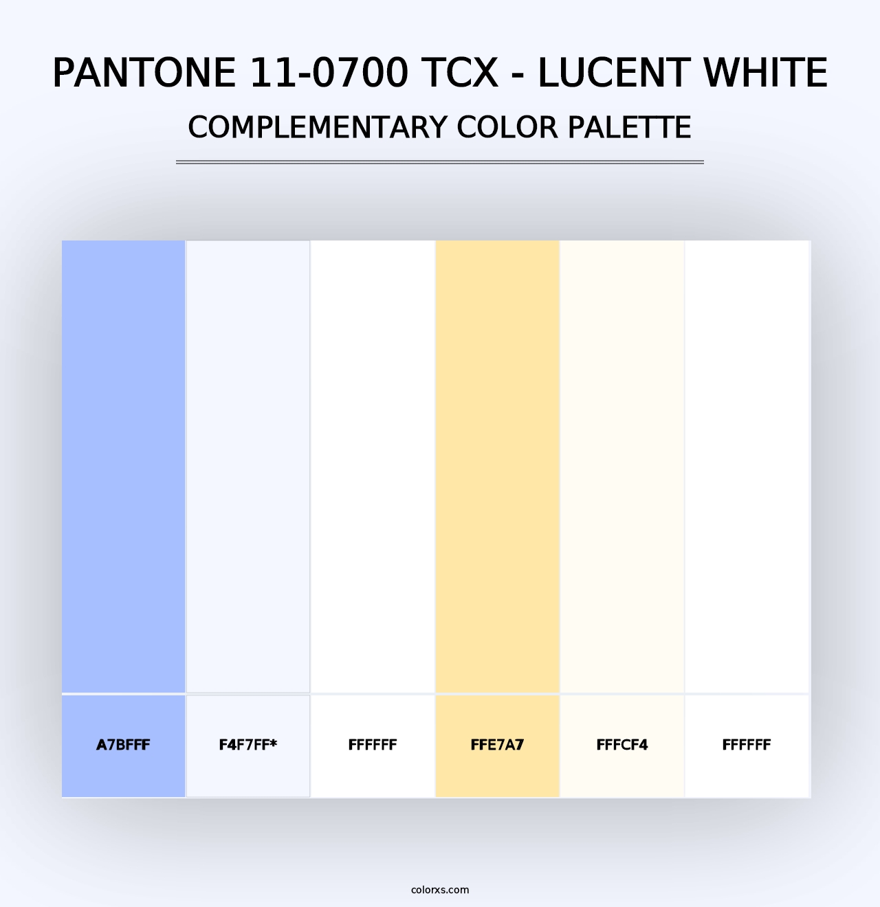 PANTONE 11-0700 TCX - Lucent White - Complementary Color Palette