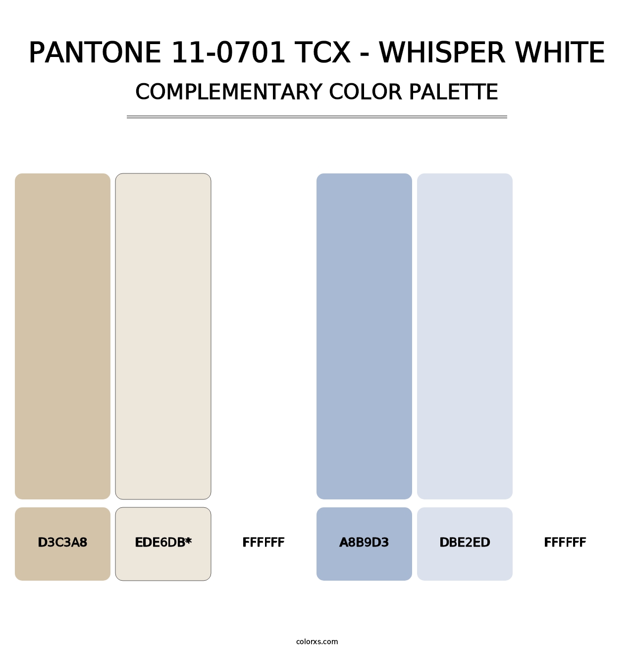 PANTONE 11-0701 TCX - Whisper White - Complementary Color Palette