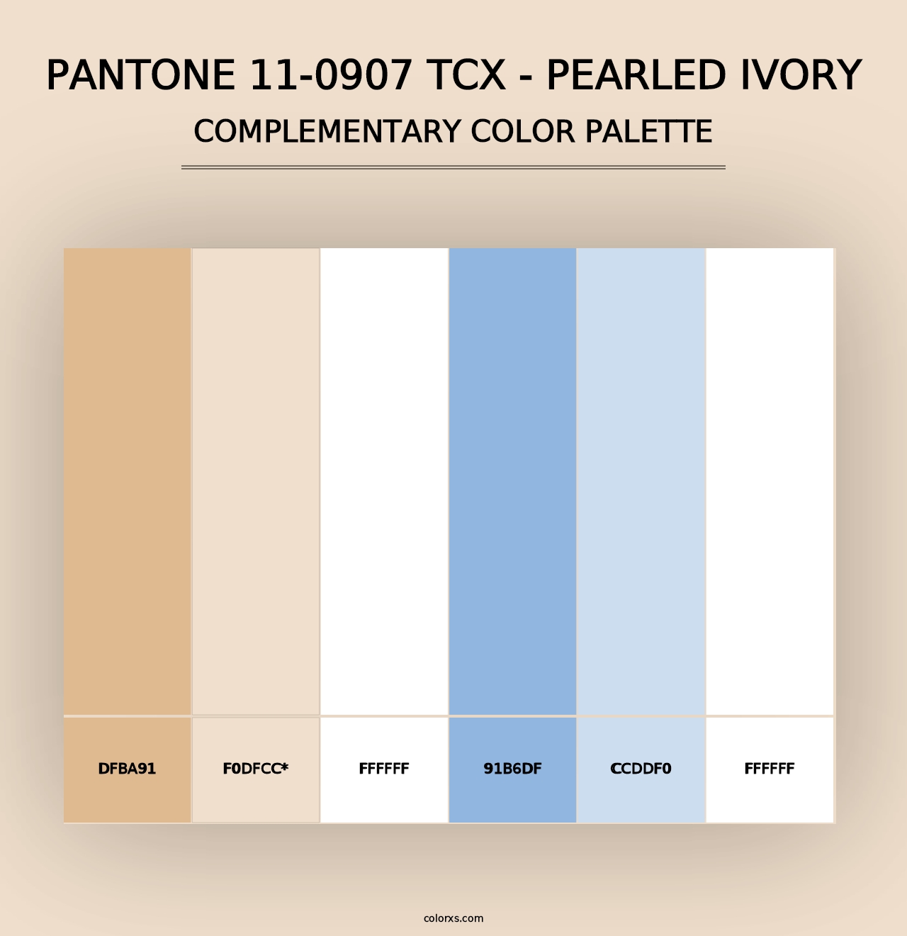 PANTONE 11-0907 TCX - Pearled Ivory - Complementary Color Palette