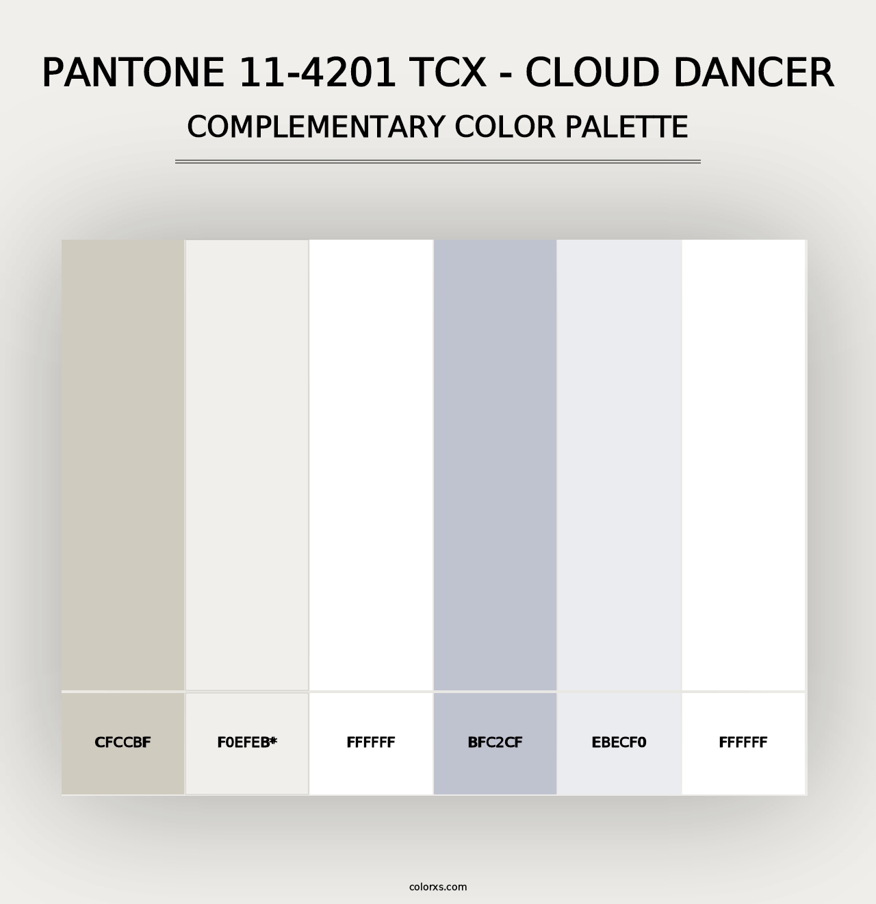 PANTONE 11-4201 TCX - Cloud Dancer - Complementary Color Palette