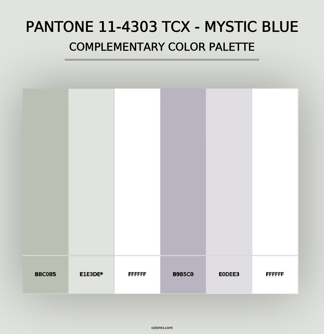 PANTONE 11-4303 TCX - Mystic Blue - Complementary Color Palette