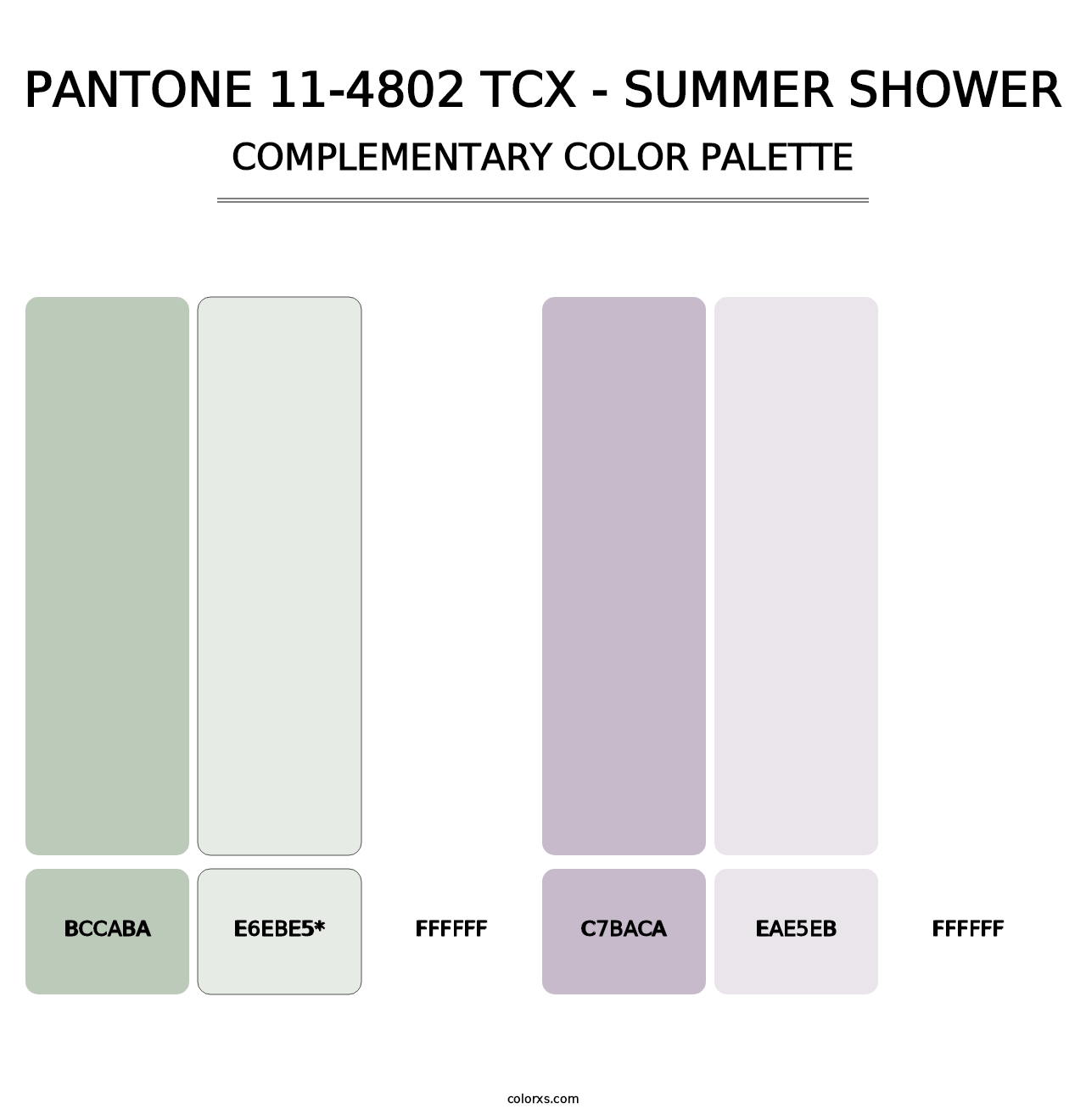 PANTONE 11-4802 TCX - Summer Shower - Complementary Color Palette