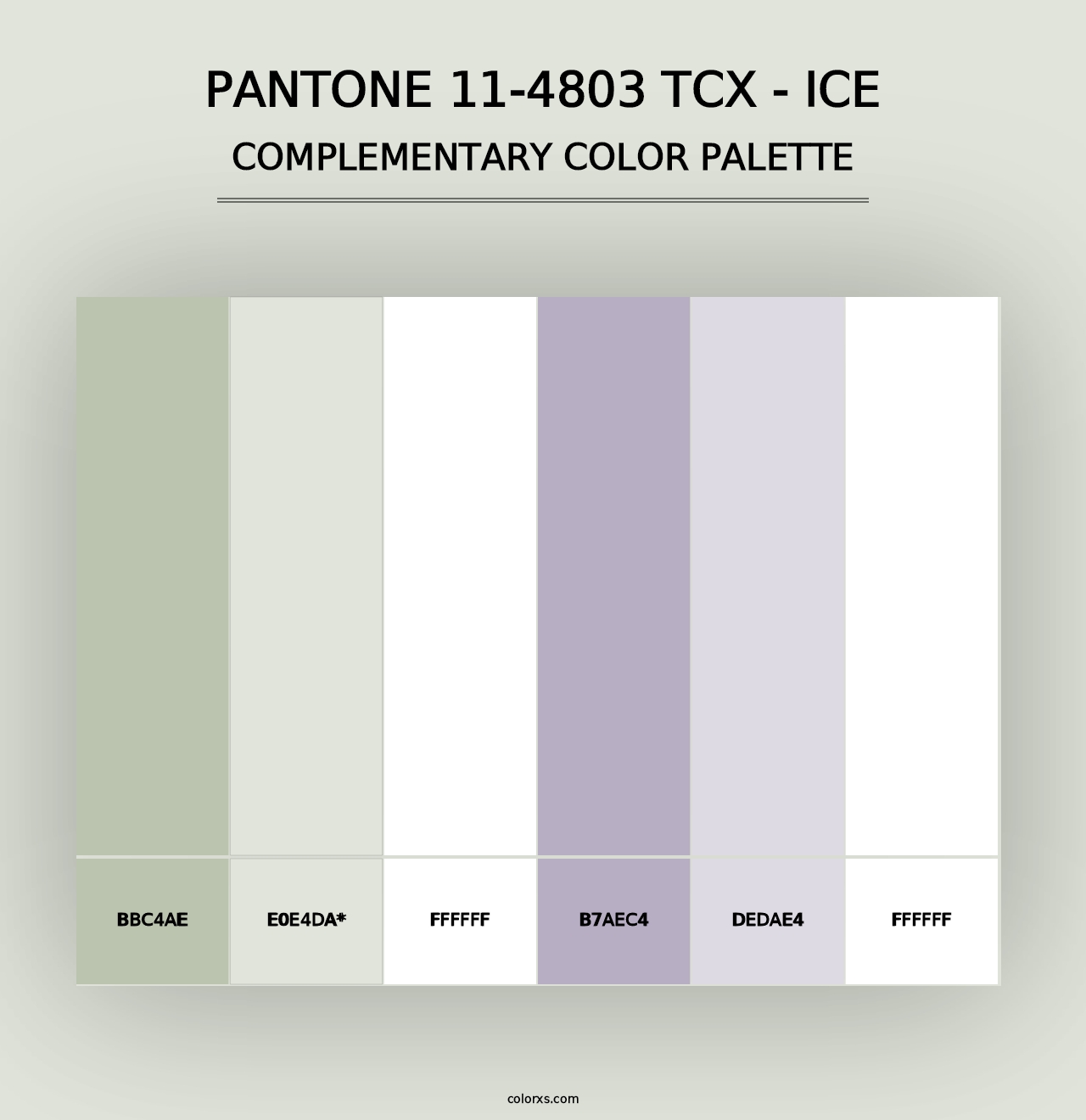 PANTONE 11-4803 TCX - Ice - Complementary Color Palette