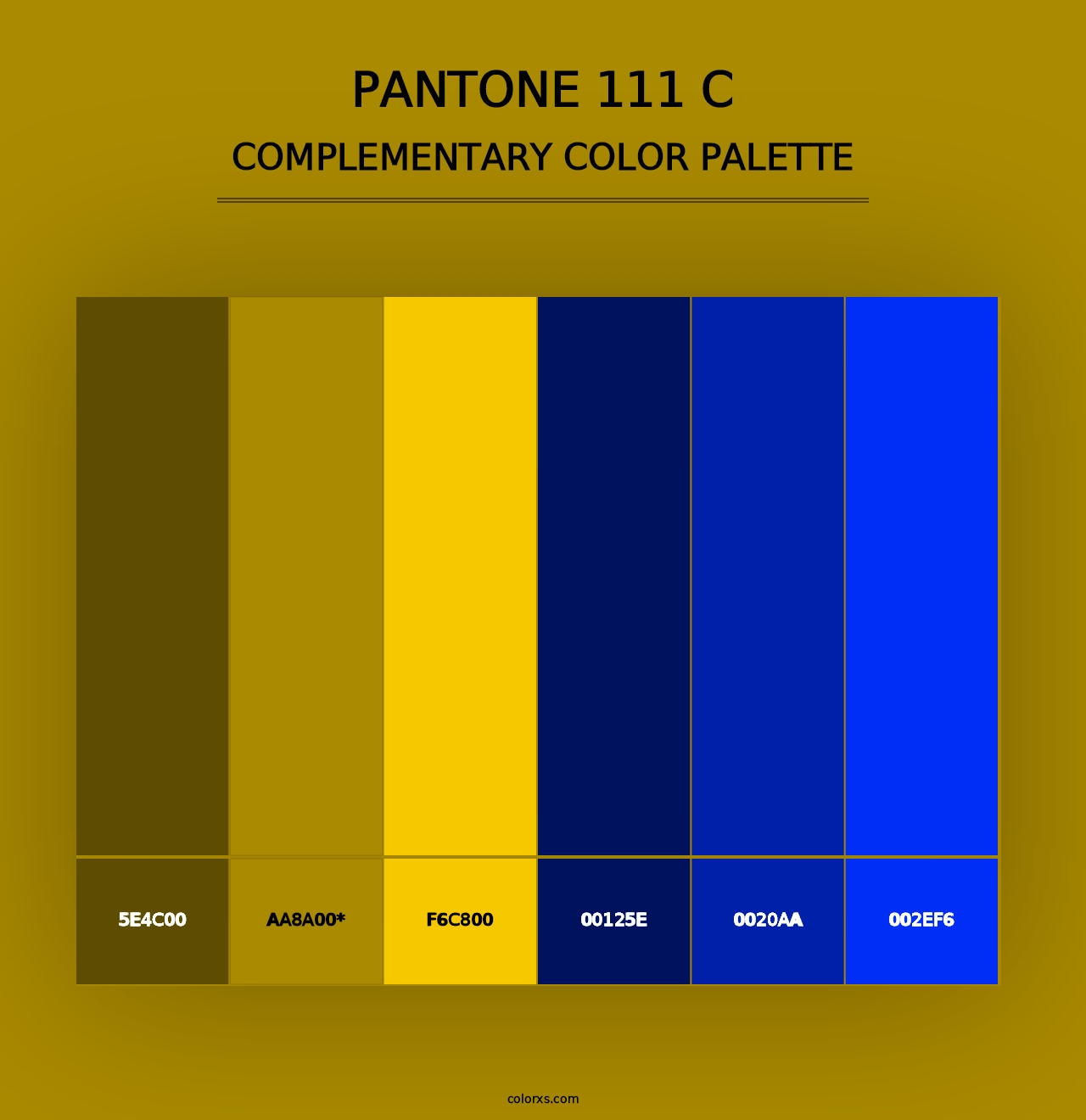 PANTONE 111 C - Complementary Color Palette