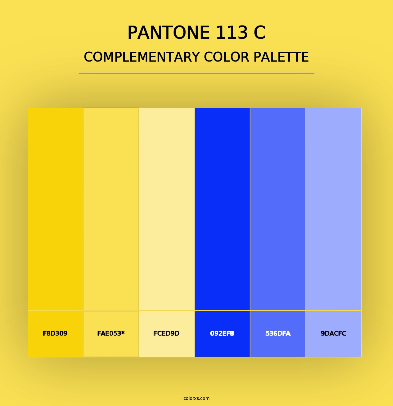 PANTONE 113 C - Complementary Color Palette