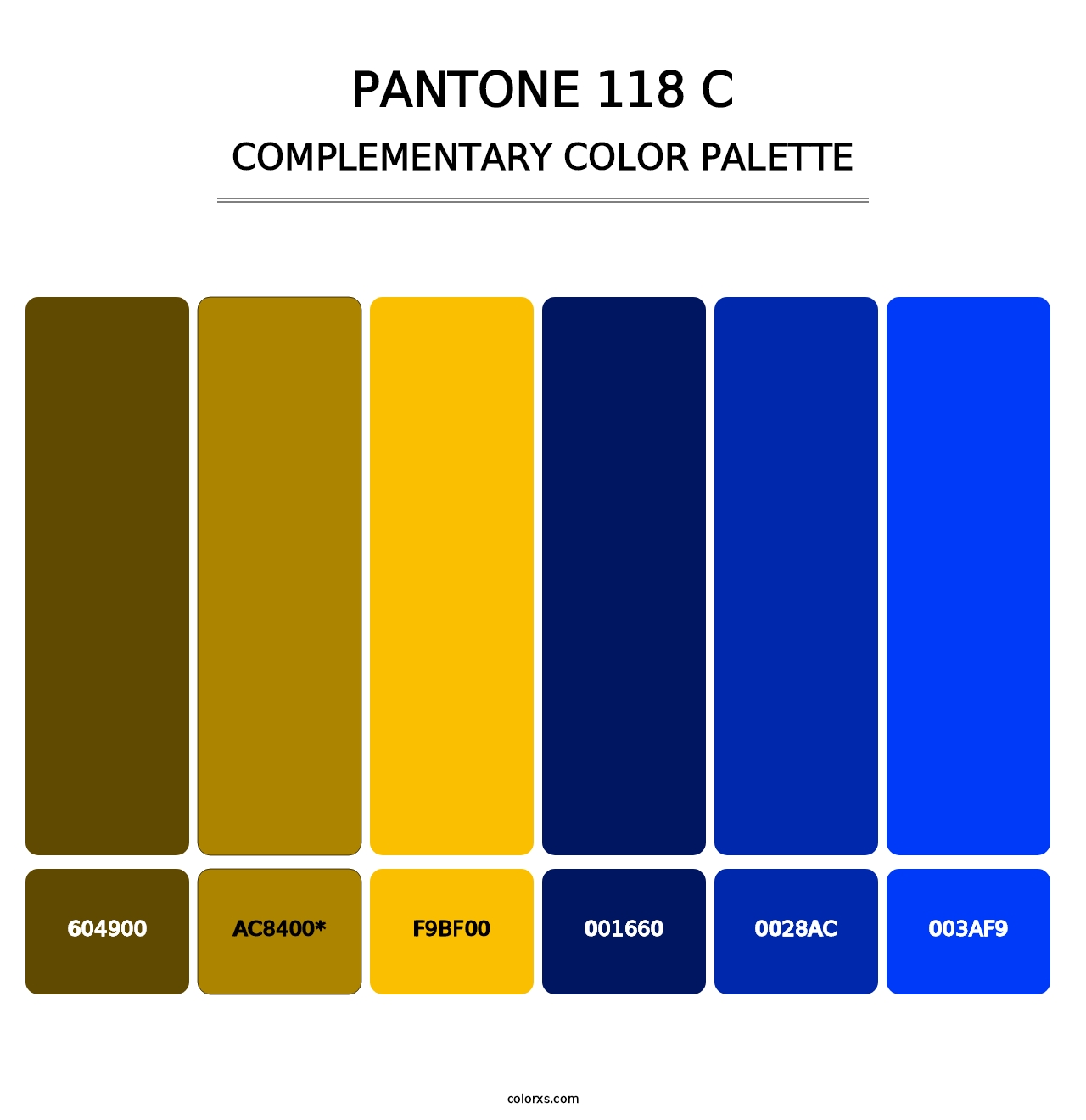 PANTONE 118 C - Complementary Color Palette