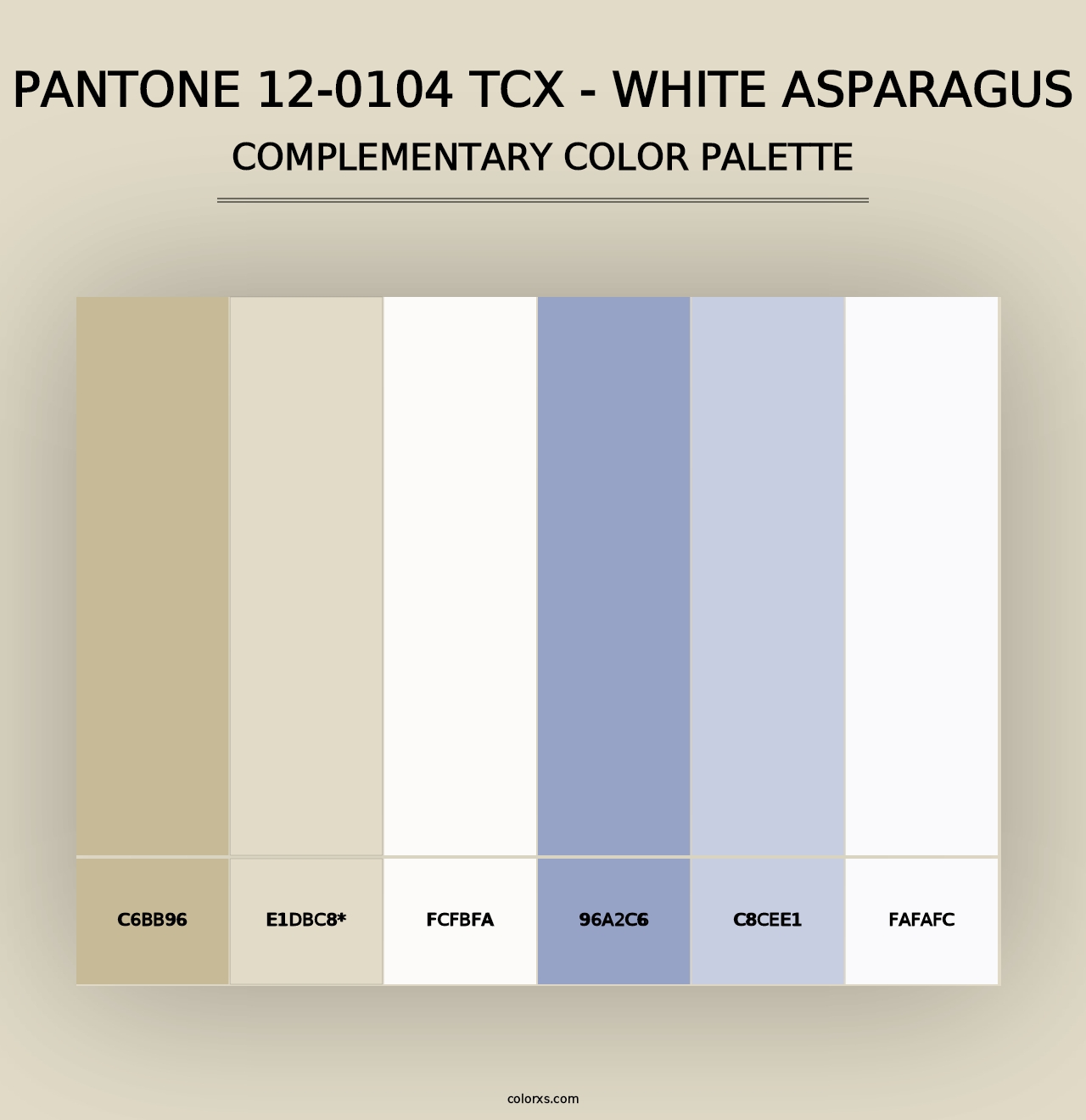 PANTONE 12-0104 TCX - White Asparagus - Complementary Color Palette