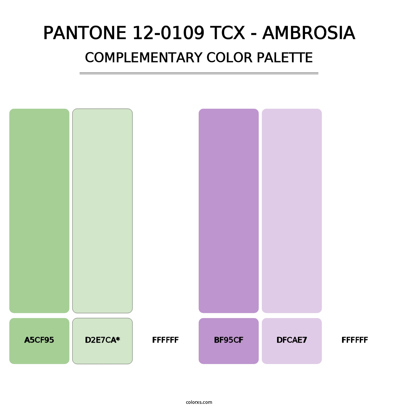 PANTONE 12-0109 TCX - Ambrosia - Complementary Color Palette