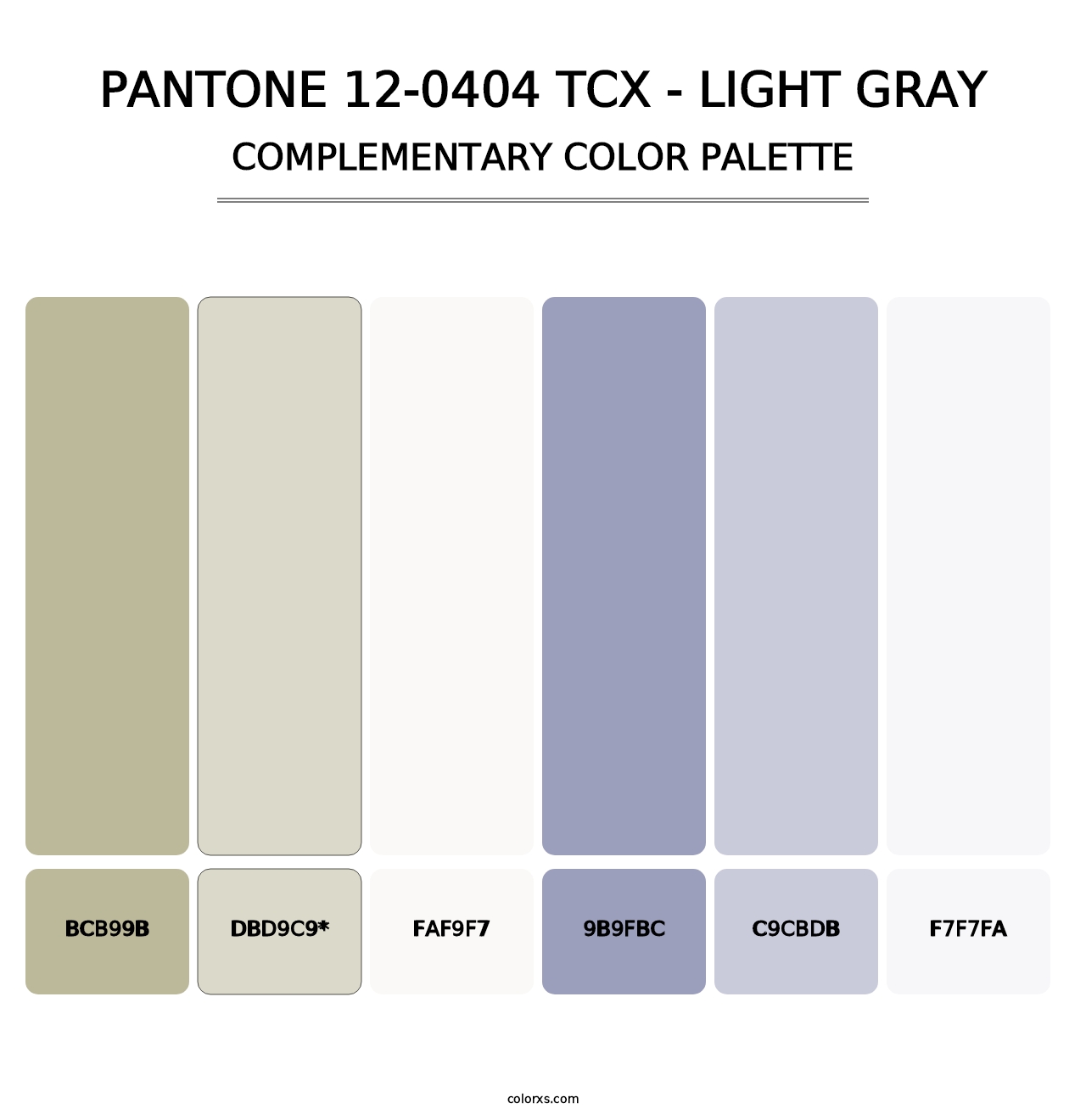 PANTONE 12-0404 TCX - Light Gray - Complementary Color Palette