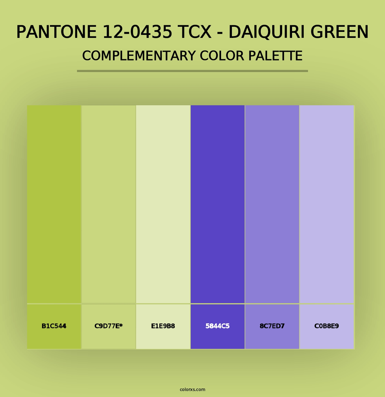 PANTONE 12-0435 TCX - Daiquiri Green - Complementary Color Palette