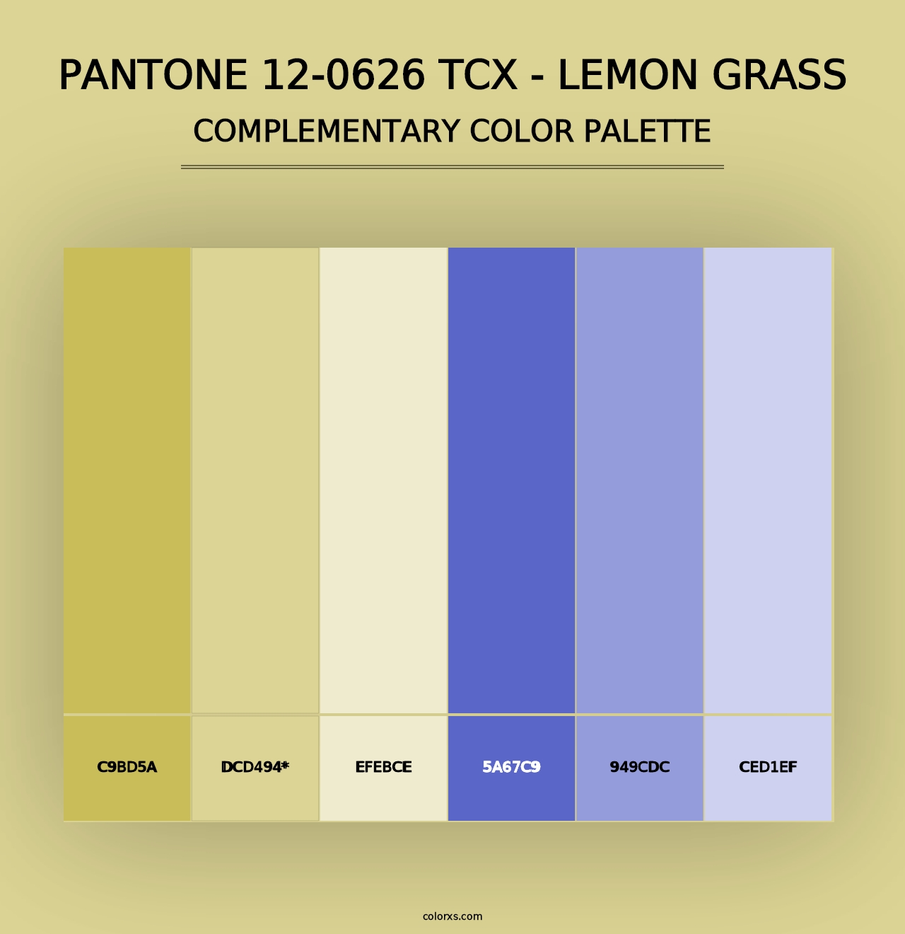 PANTONE 12-0626 TCX - Lemon Grass - Complementary Color Palette