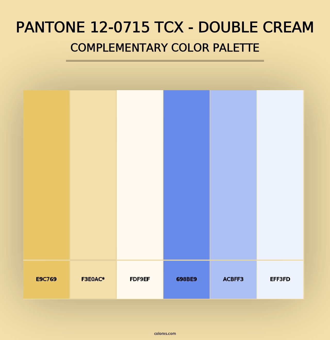 PANTONE 12-0715 TCX - Double Cream - Complementary Color Palette