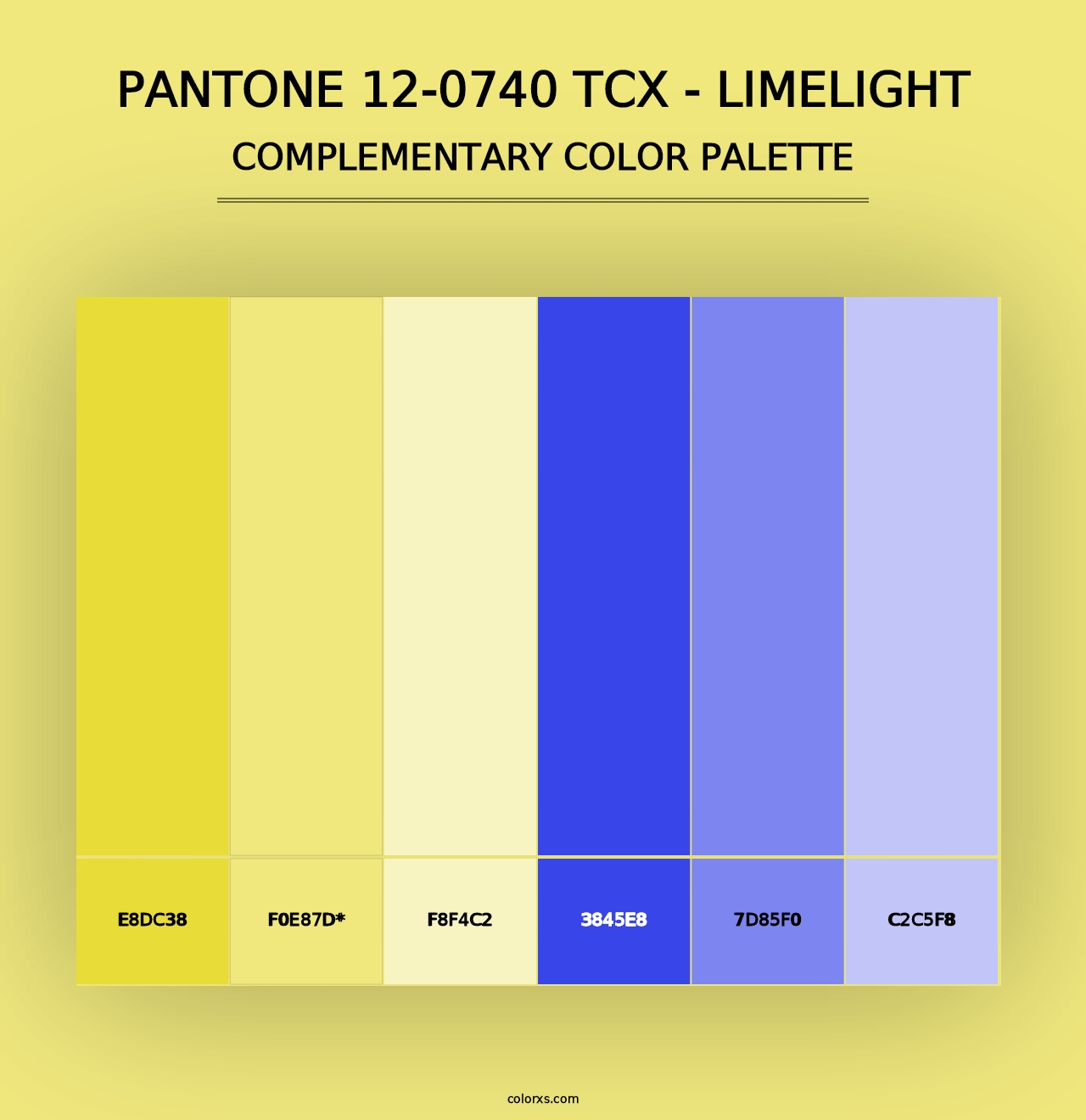 PANTONE 12-0740 TCX - Limelight - Complementary Color Palette