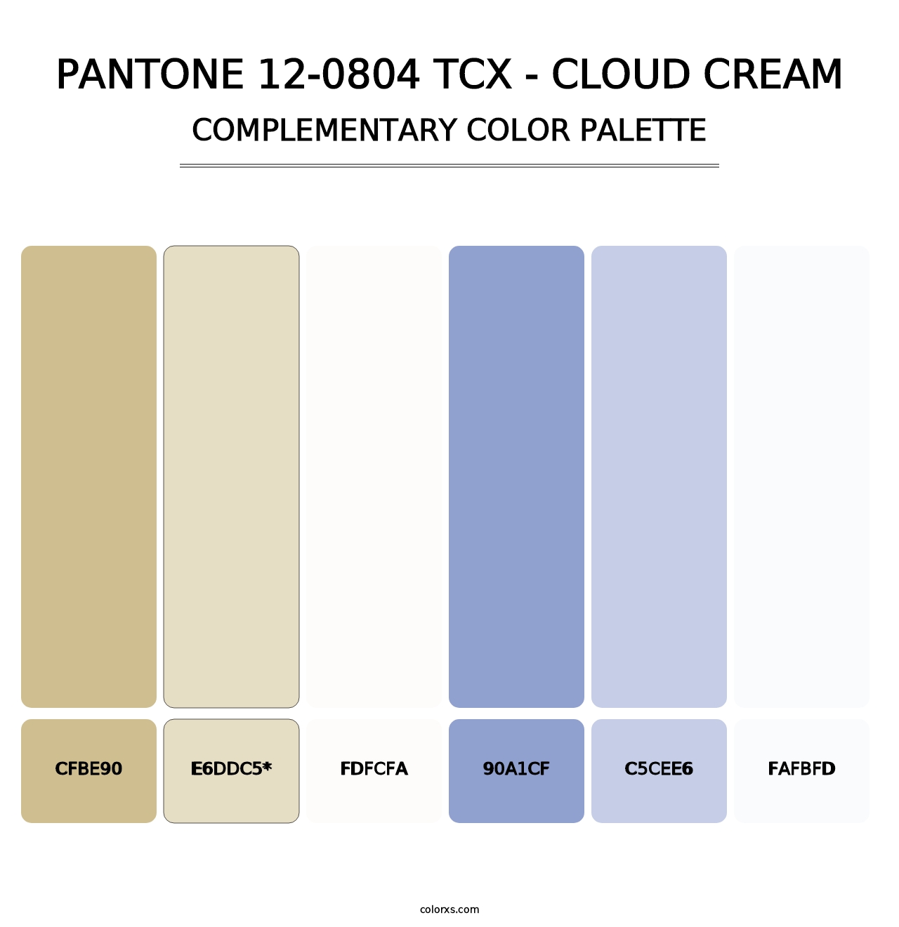 PANTONE 12-0804 TCX - Cloud Cream - Complementary Color Palette