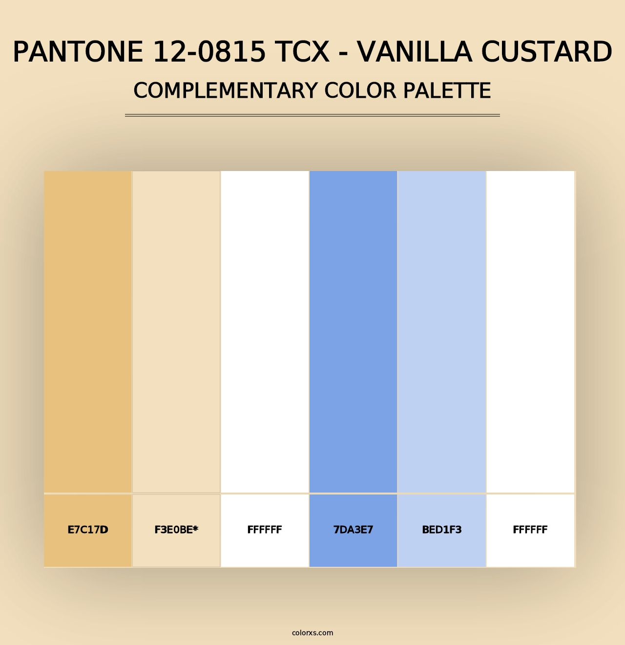 PANTONE 12-0815 TCX - Vanilla Custard - Complementary Color Palette