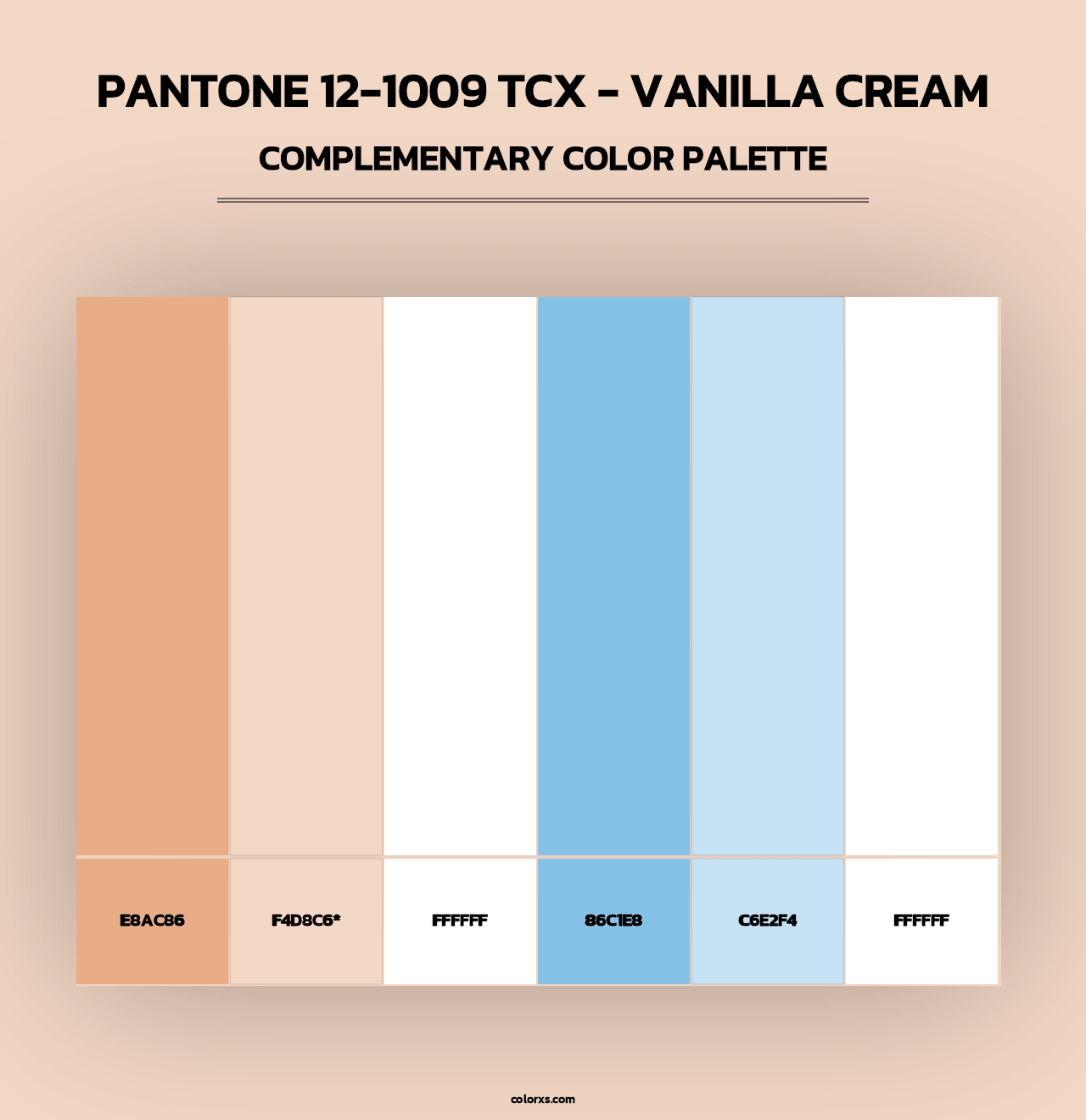 PANTONE 12-1009 TCX - Vanilla Cream - Complementary Color Palette