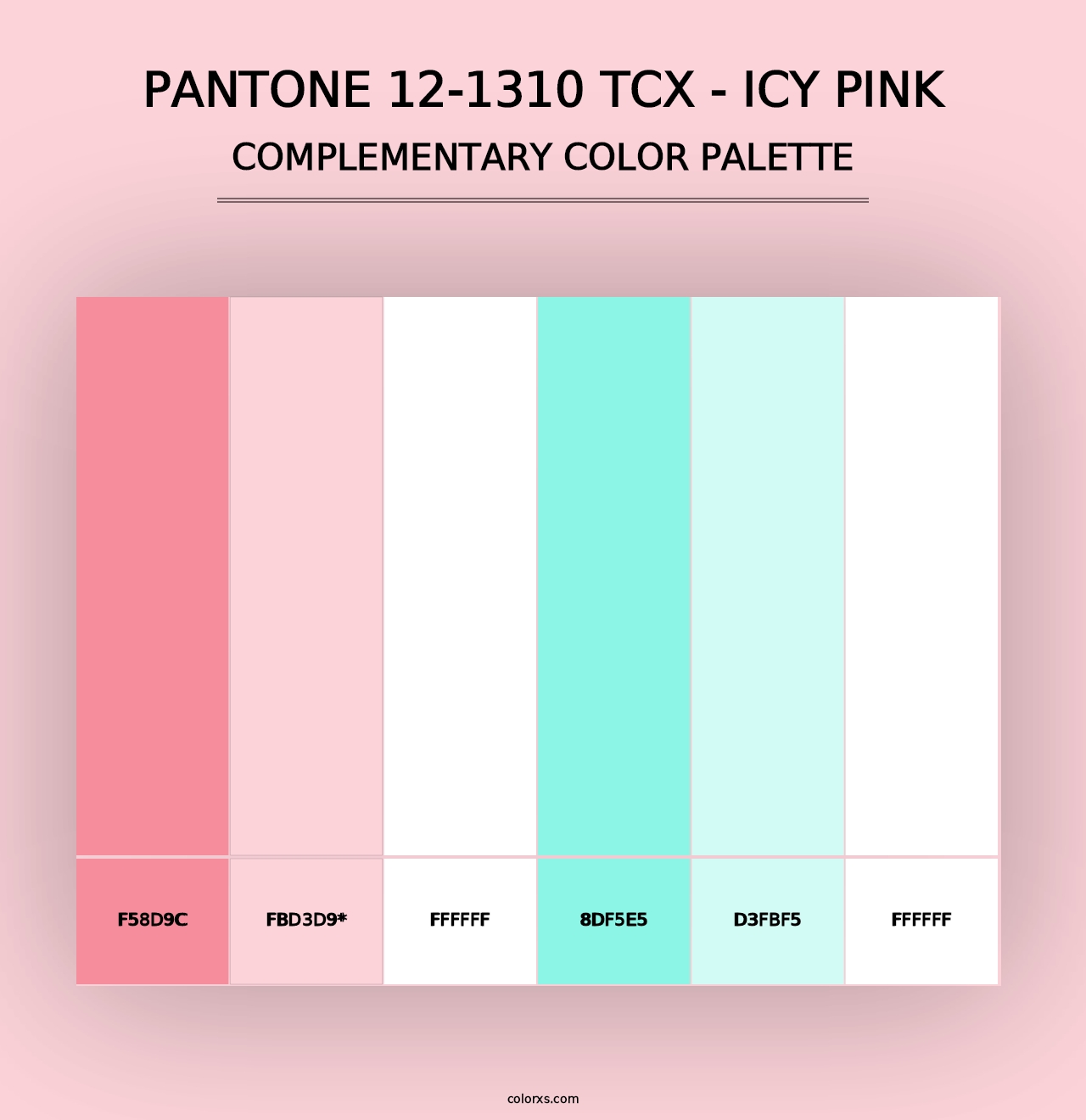 PANTONE 12-1310 TCX - Icy Pink - Complementary Color Palette