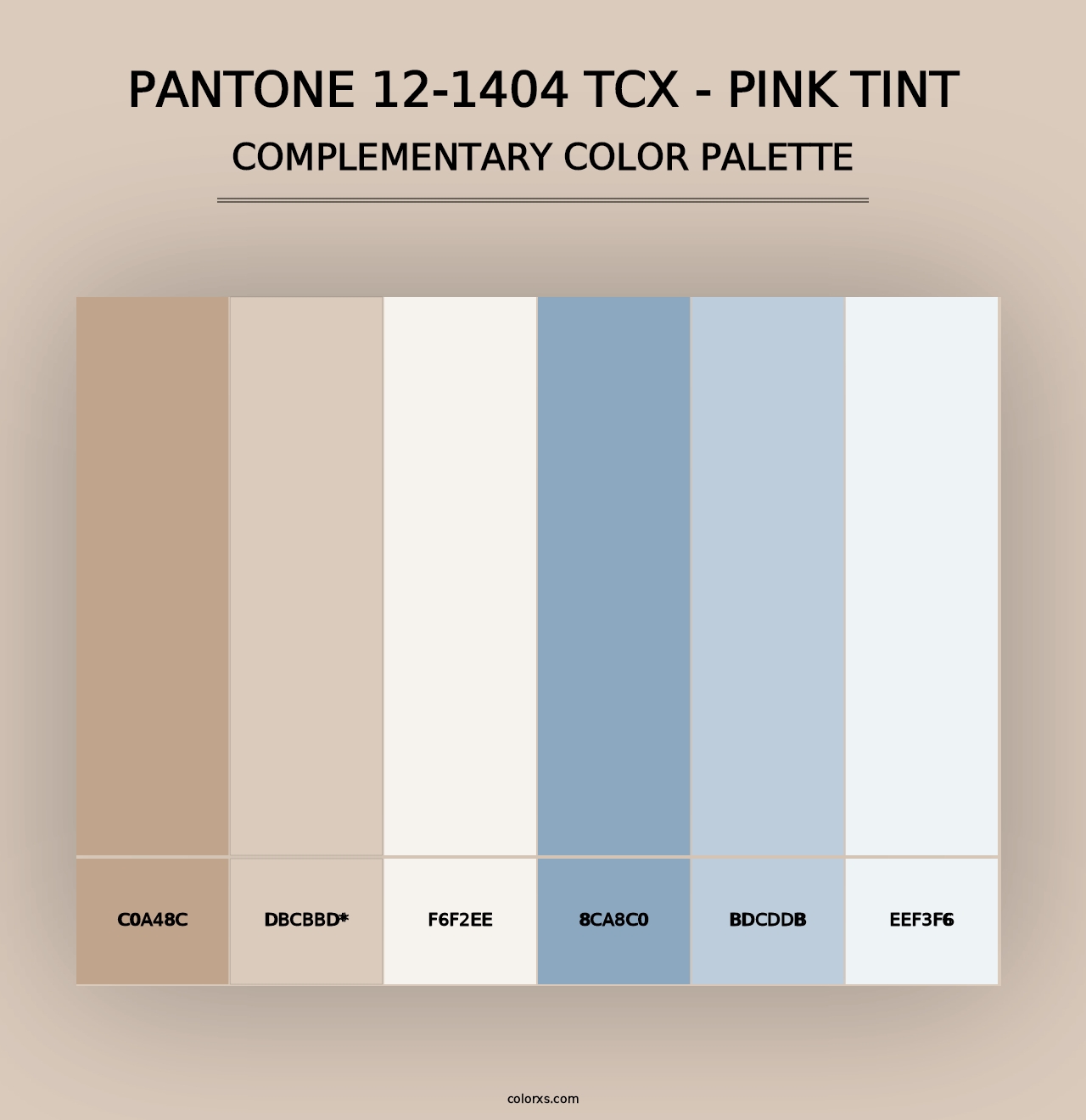 PANTONE 12-1404 TCX - Pink Tint - Complementary Color Palette