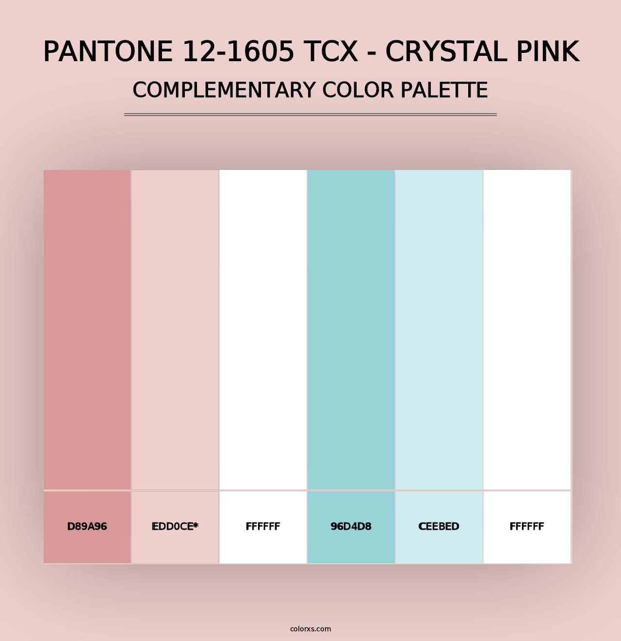 PANTONE 12-1605 TCX - Crystal Pink - Complementary Color Palette