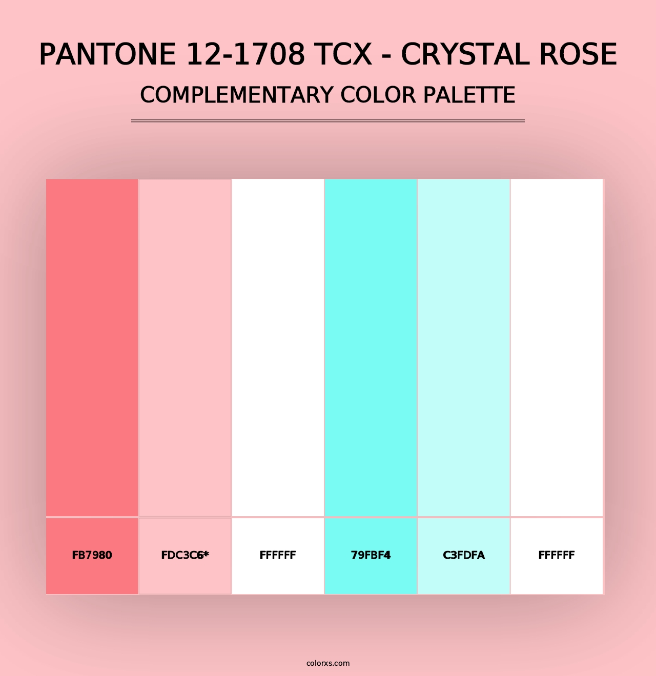 PANTONE 12-1708 TCX - Crystal Rose - Complementary Color Palette