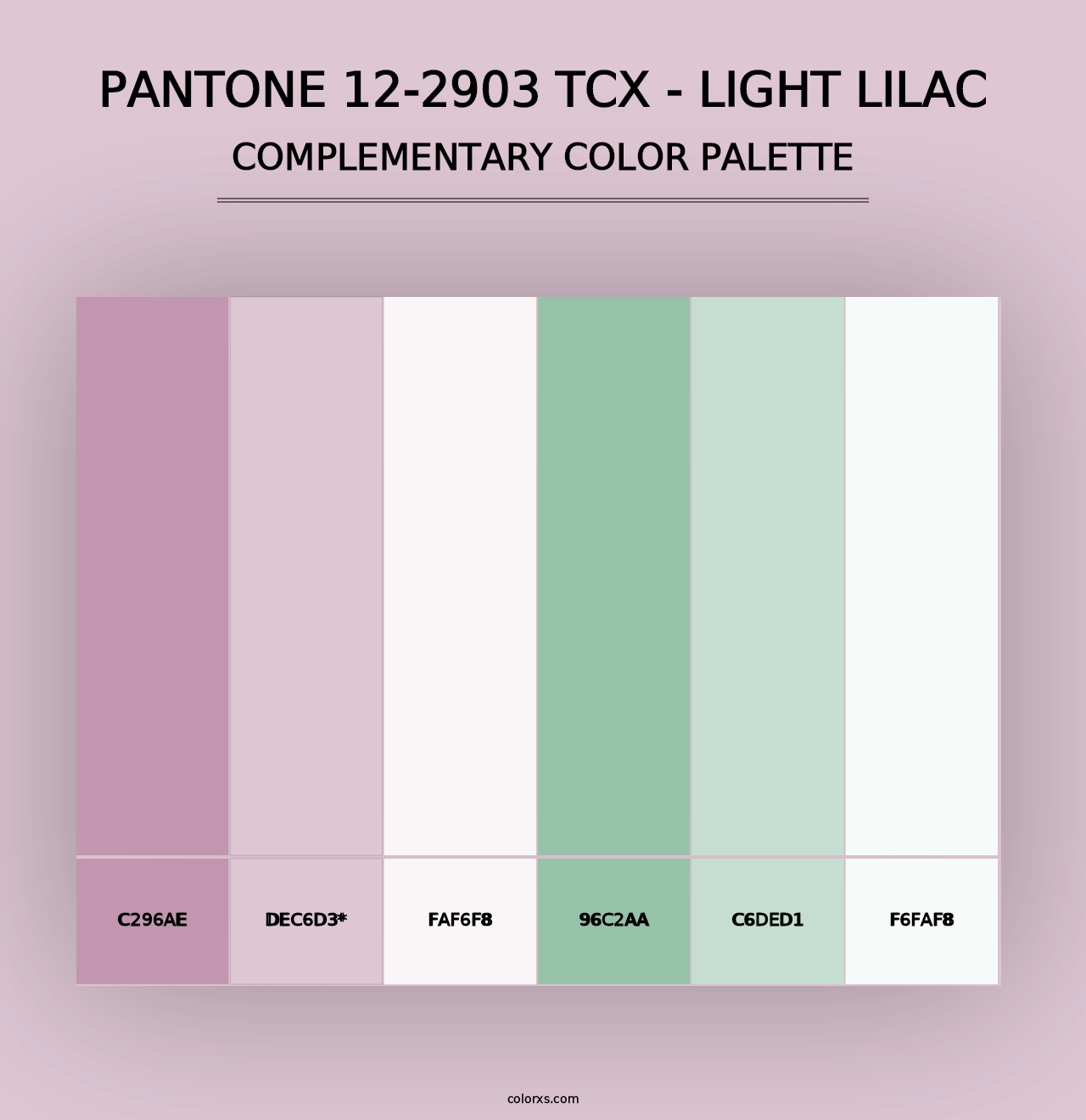 PANTONE 12-2903 TCX - Light Lilac - Complementary Color Palette