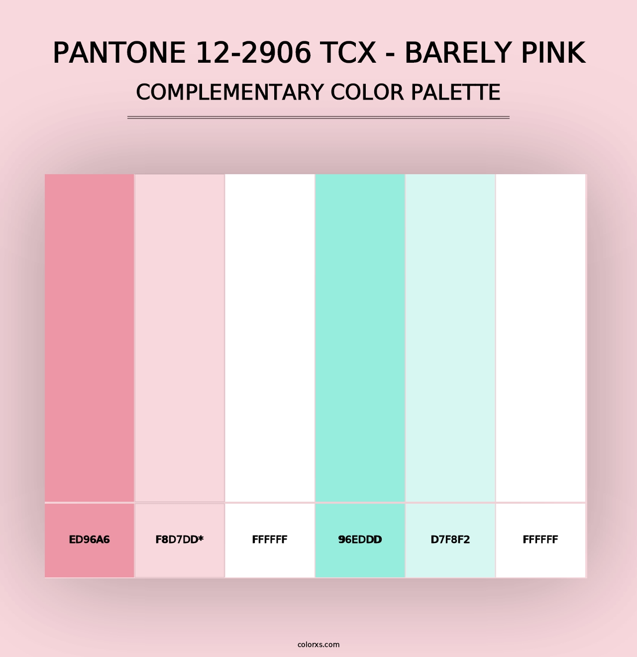 PANTONE 12-2906 TCX - Barely Pink - Complementary Color Palette