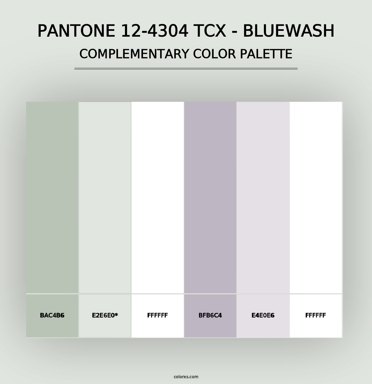 PANTONE 12-4304 TCX - Bluewash - Complementary Color Palette