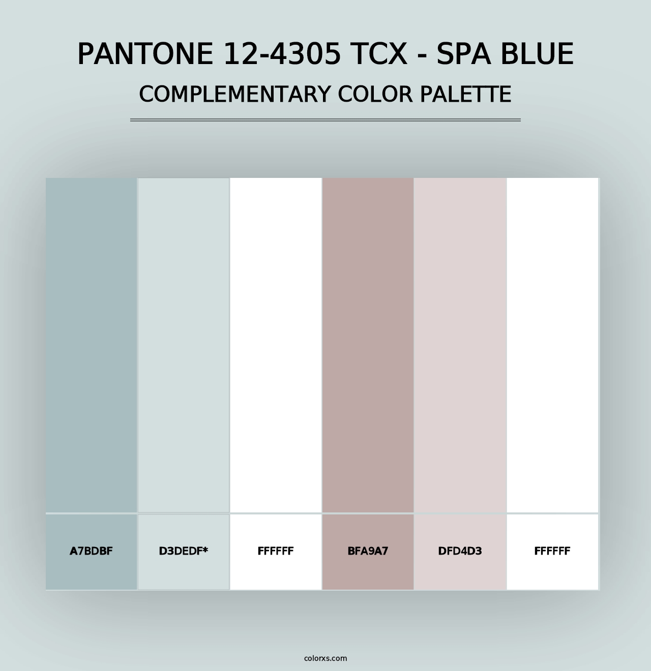 PANTONE 12-4305 TCX - Spa Blue - Complementary Color Palette