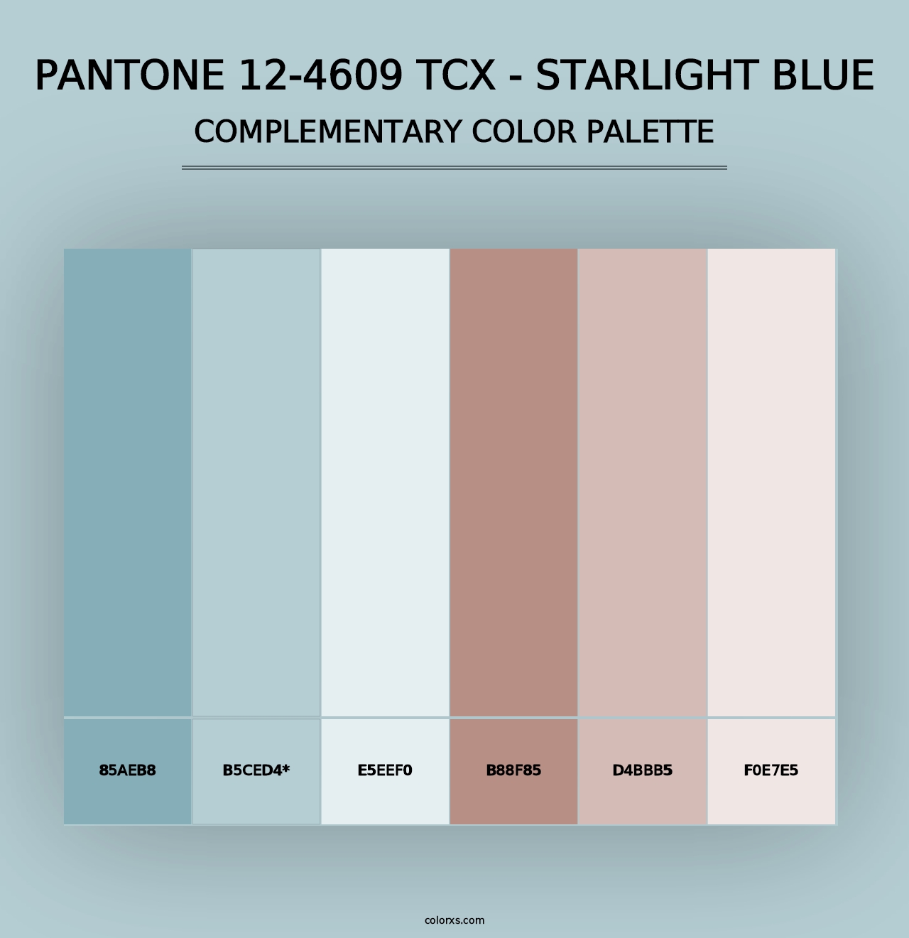 PANTONE 12-4609 TCX - Starlight Blue - Complementary Color Palette