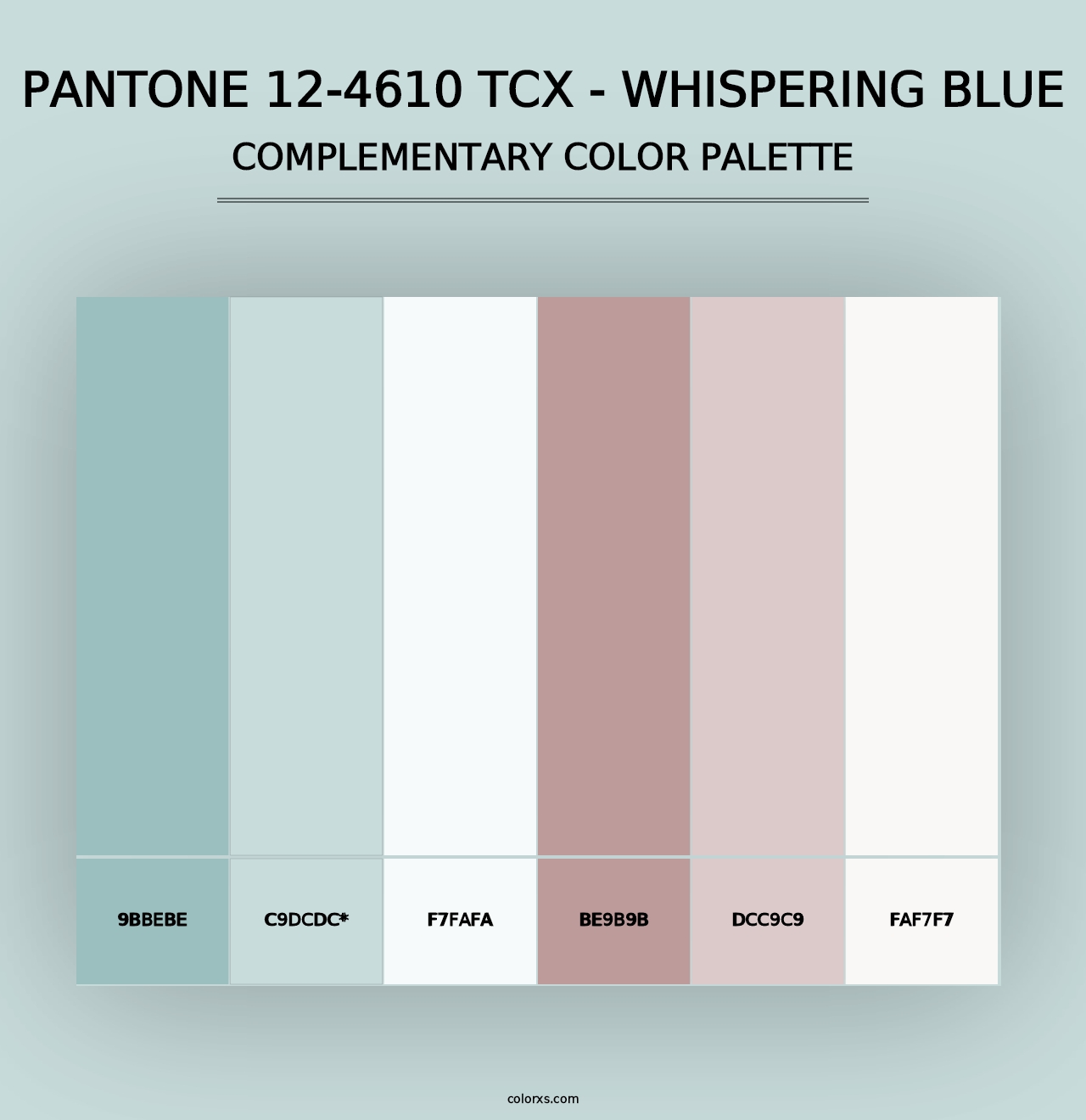 PANTONE 12-4610 TCX - Whispering Blue - Complementary Color Palette