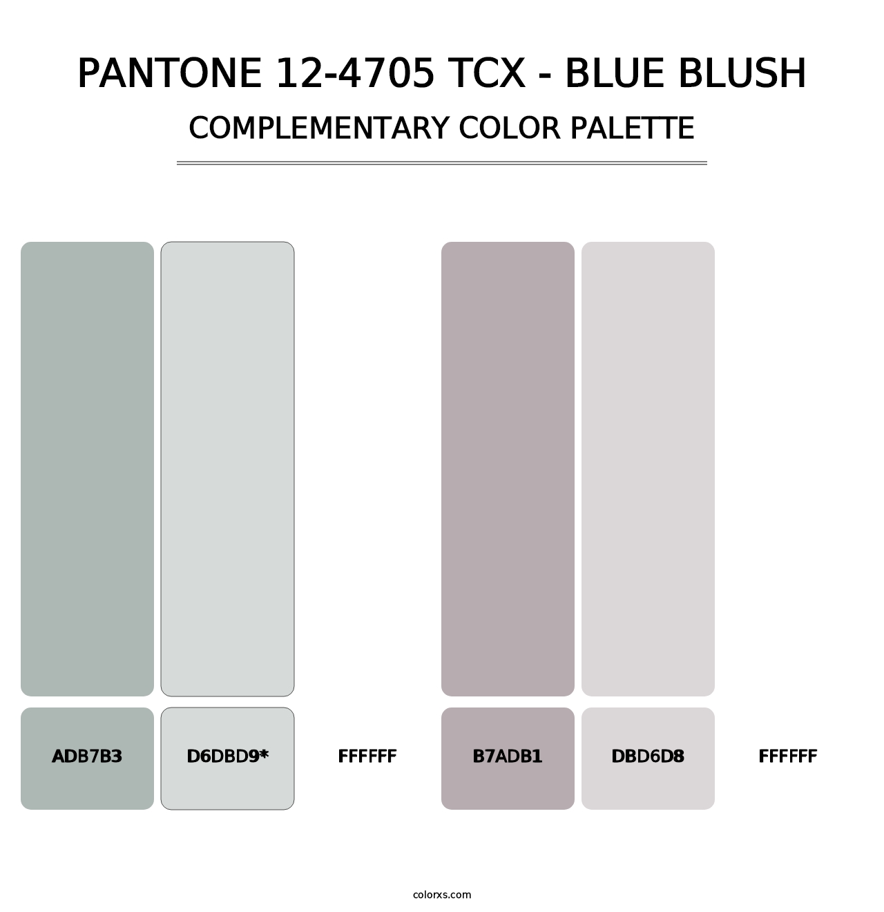 PANTONE 12-4705 TCX - Blue Blush - Complementary Color Palette