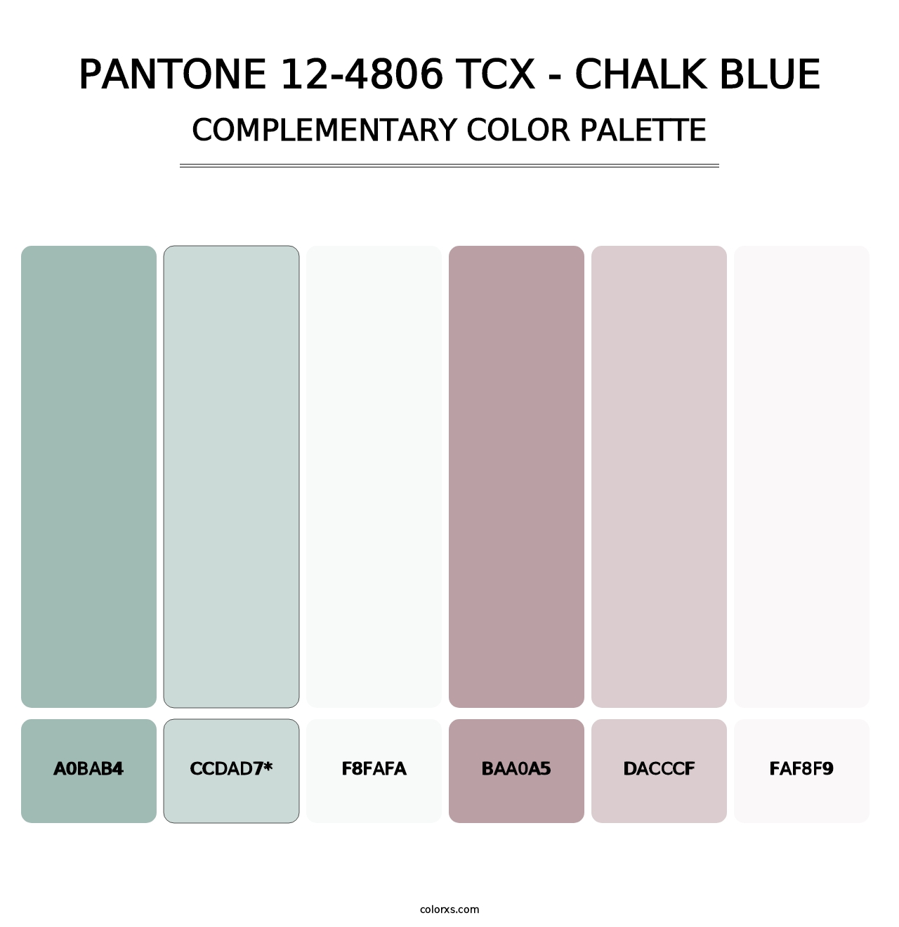 PANTONE 12-4806 TCX - Chalk Blue - Complementary Color Palette