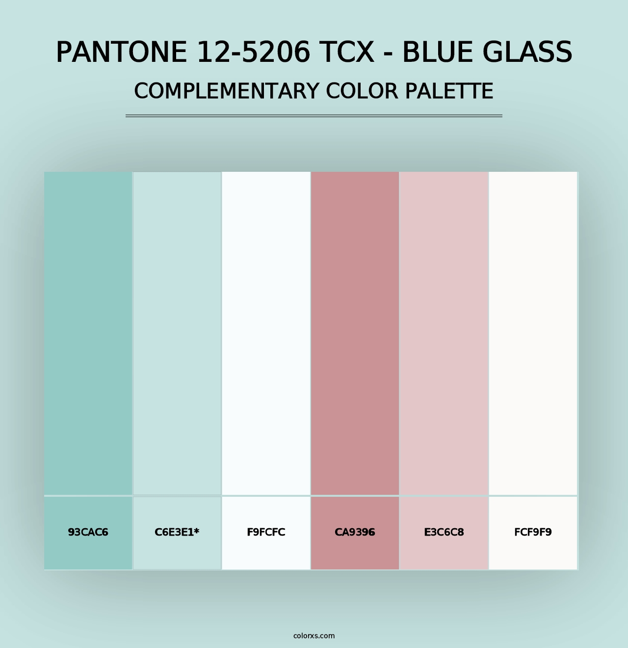 PANTONE 12-5206 TCX - Blue Glass - Complementary Color Palette