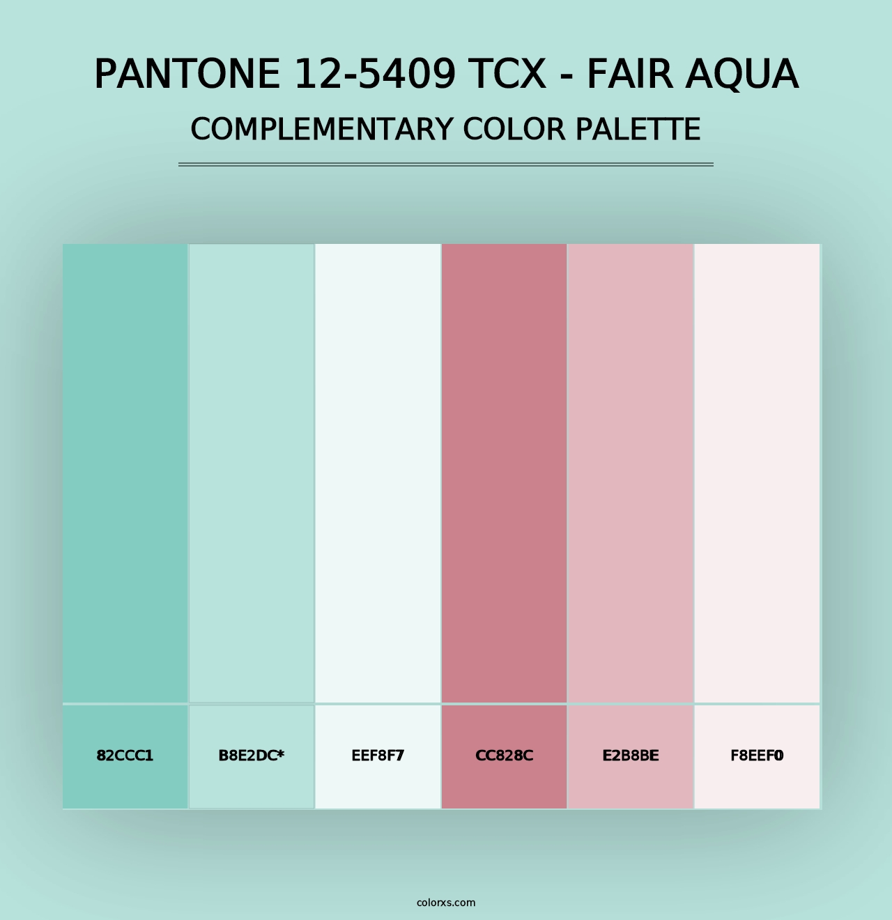 PANTONE 12-5409 TCX - Fair Aqua - Complementary Color Palette