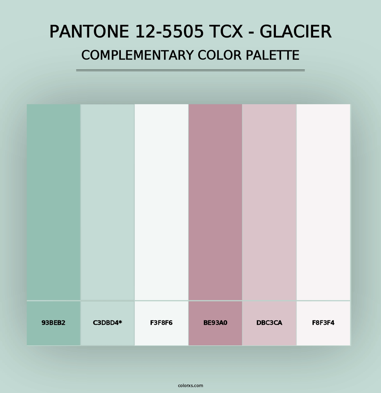 PANTONE 12-5505 TCX - Glacier - Complementary Color Palette