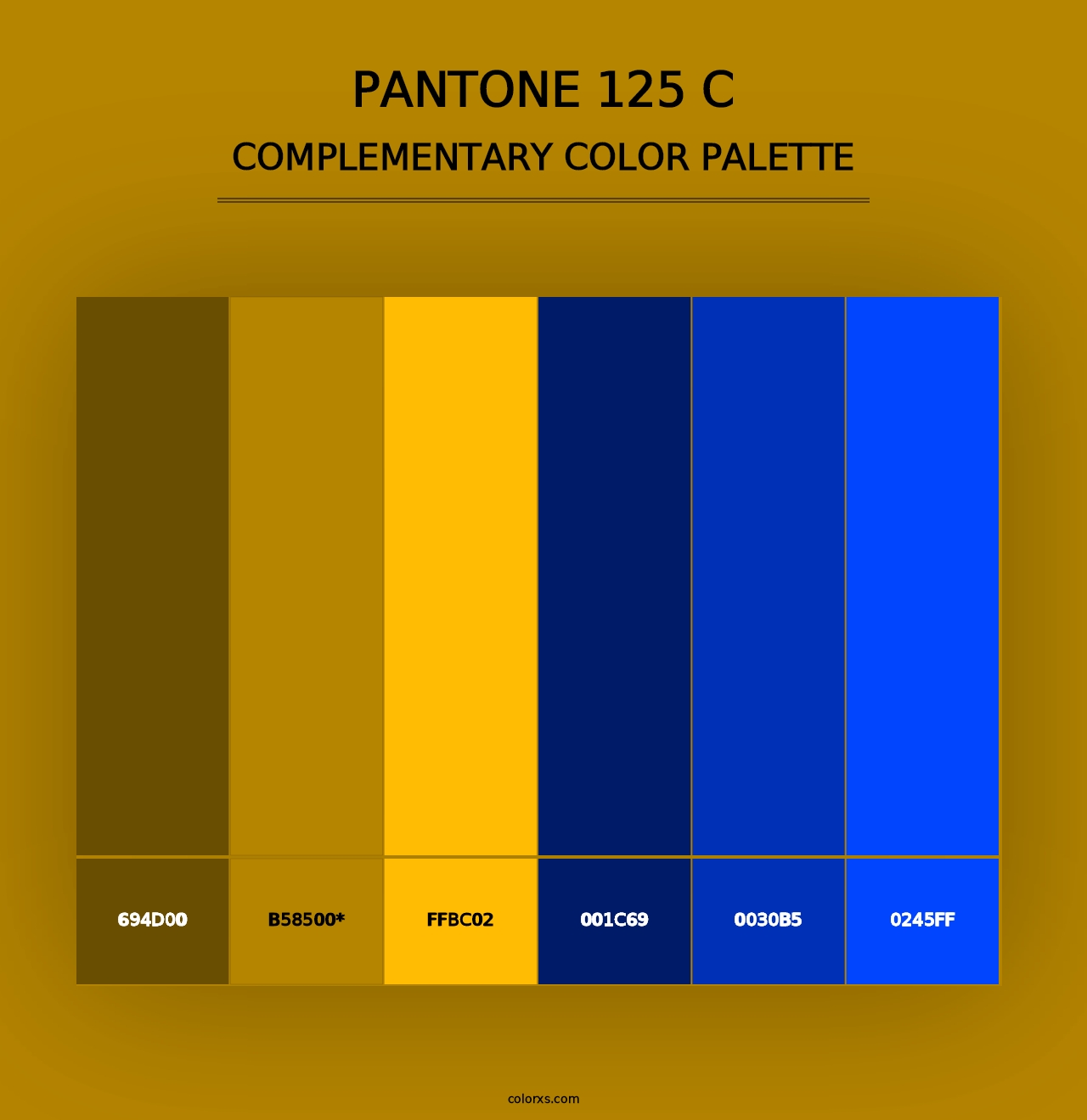 PANTONE 125 C - Complementary Color Palette