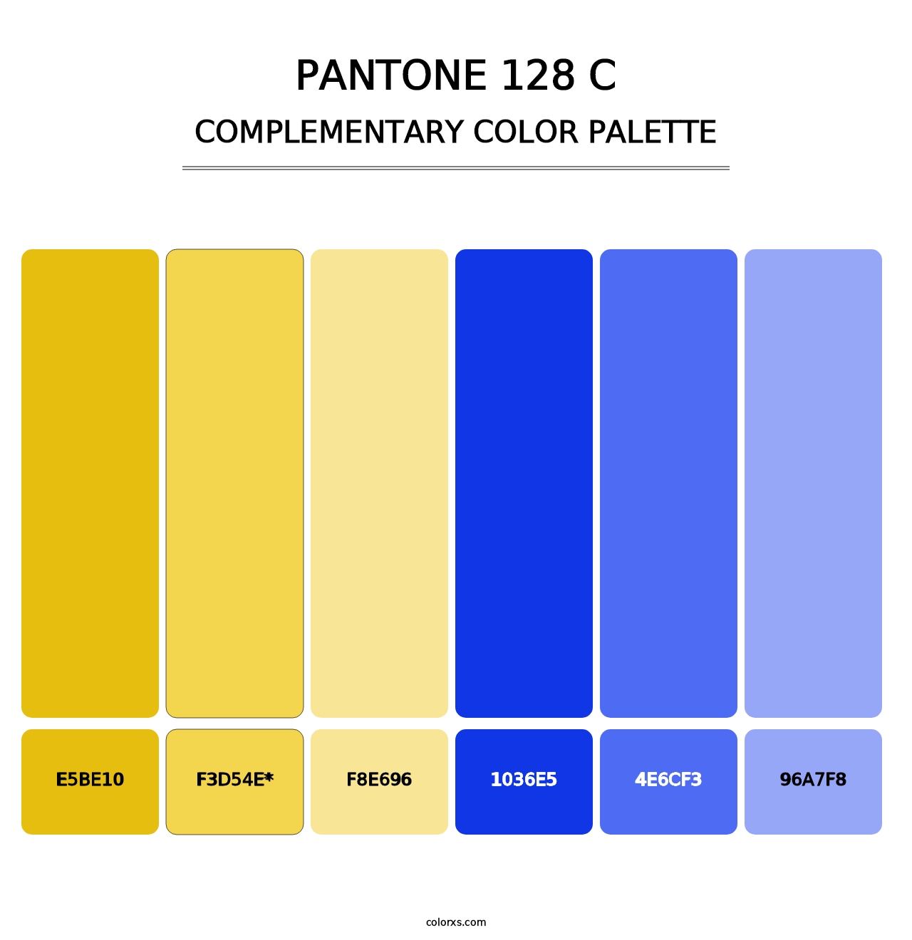 PANTONE 128 C - Complementary Color Palette