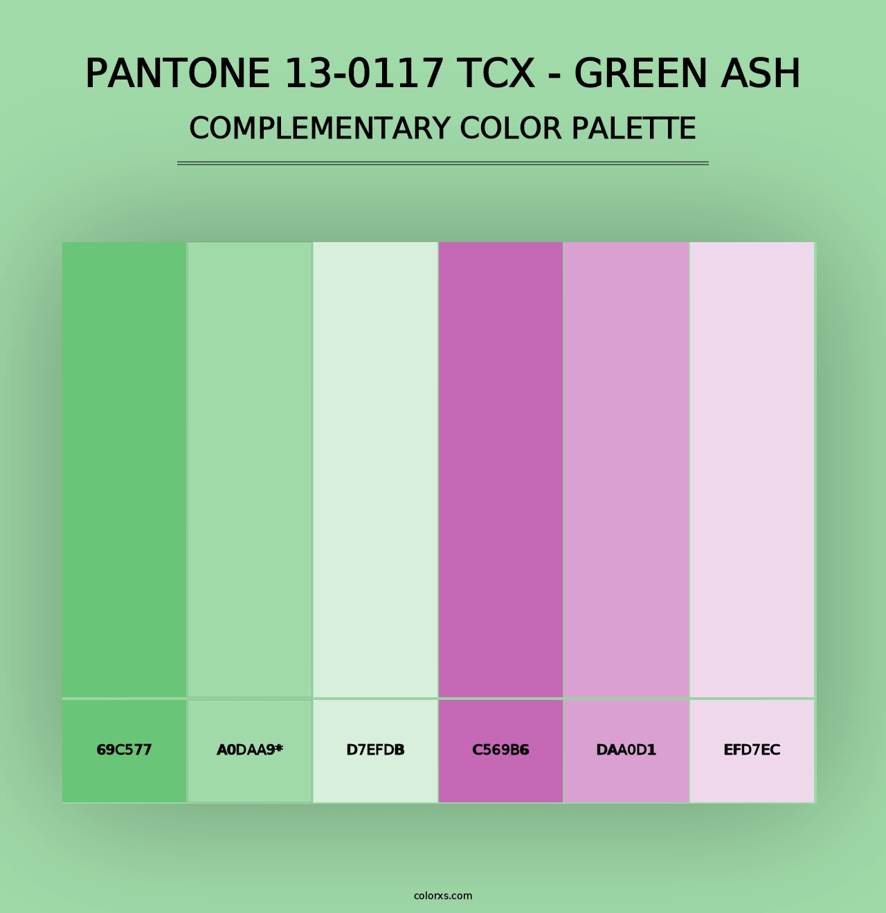 PANTONE 13-0117 TCX - Green Ash - Complementary Color Palette