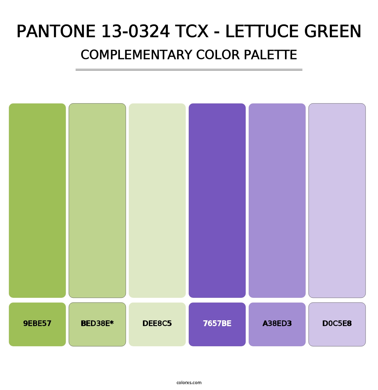 PANTONE 13-0324 TCX - Lettuce Green - Complementary Color Palette