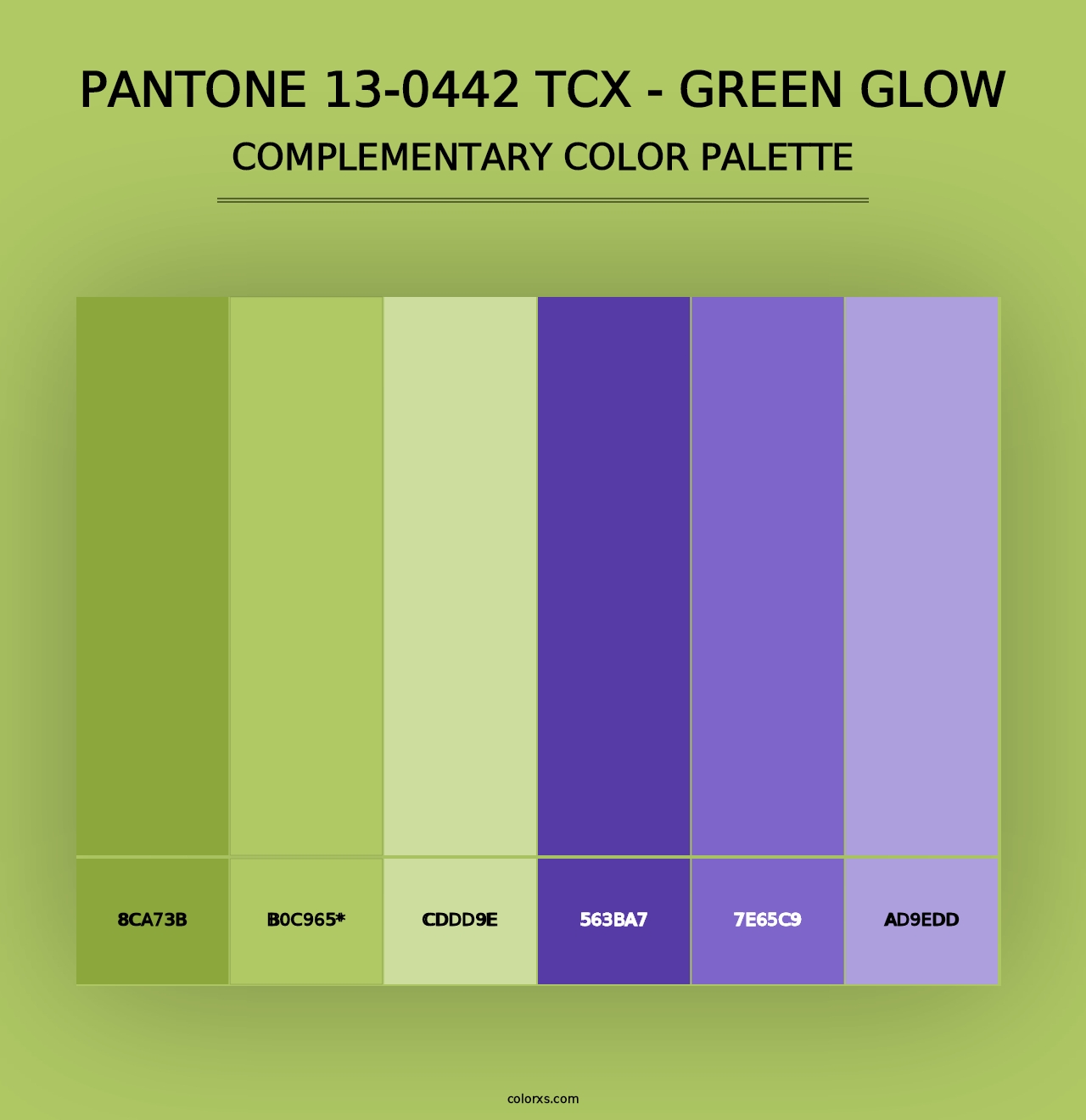 PANTONE 13-0442 TCX - Green Glow - Complementary Color Palette