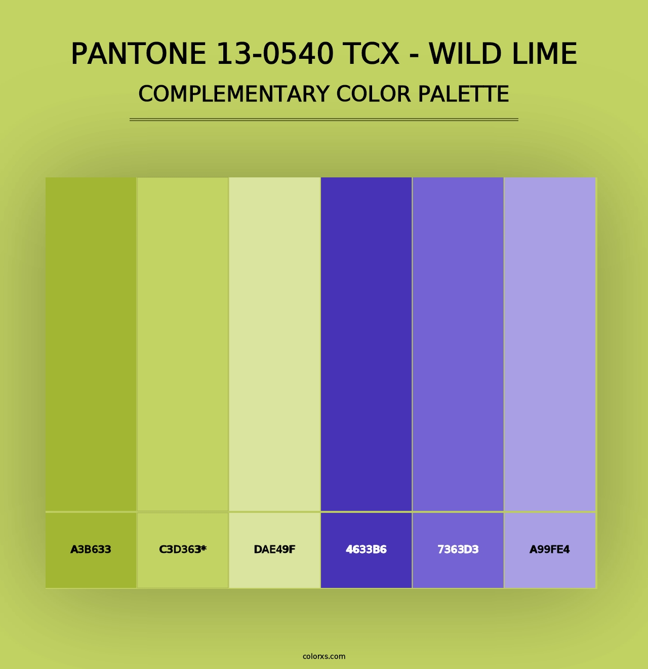 PANTONE 13-0540 TCX - Wild Lime - Complementary Color Palette