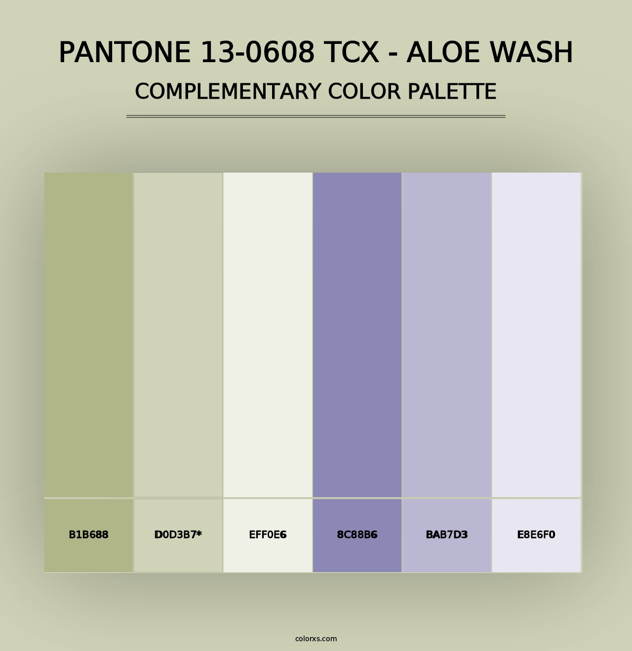 PANTONE 13-0608 TCX - Aloe Wash - Complementary Color Palette