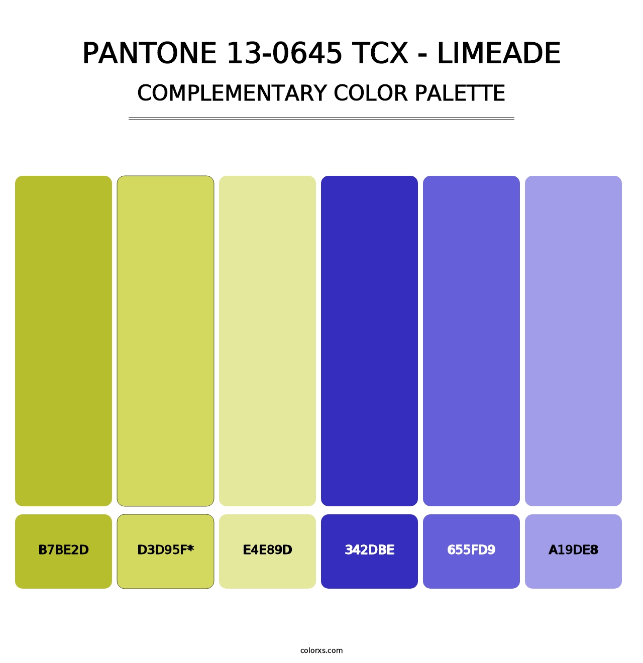 PANTONE 13-0645 TCX - Limeade - Complementary Color Palette