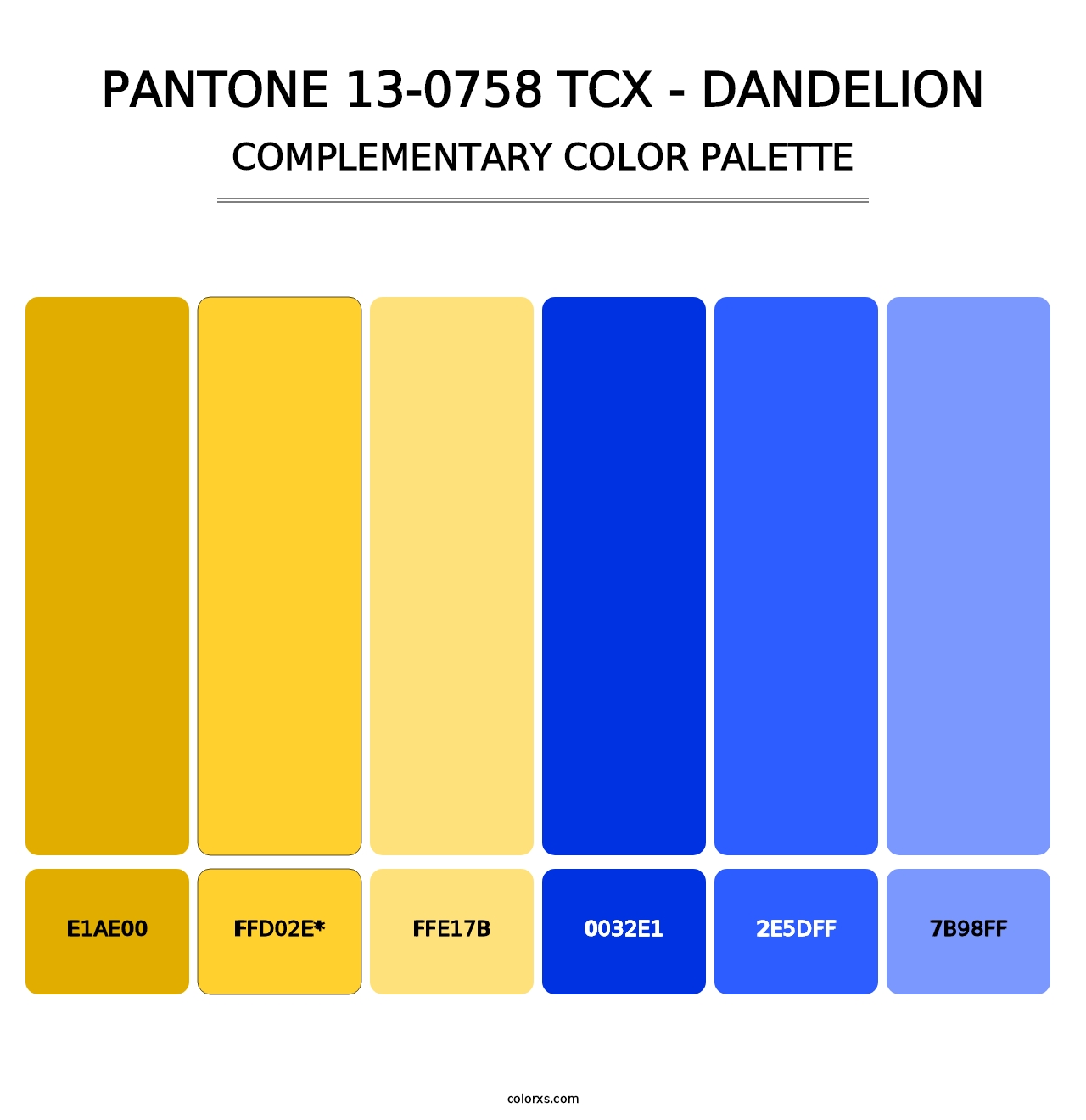 PANTONE 13-0758 TCX - Dandelion - Complementary Color Palette