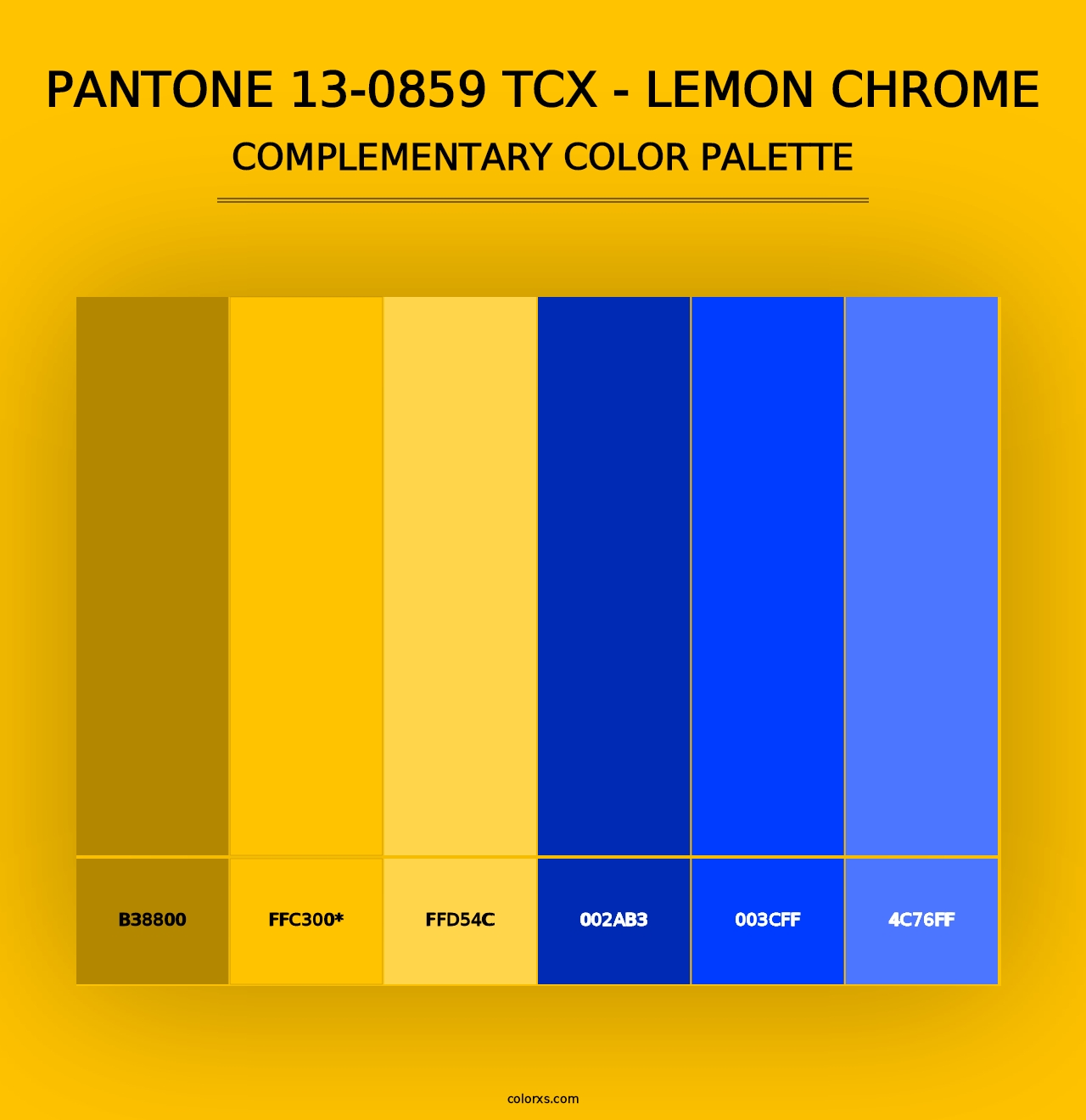 PANTONE 13-0859 TCX - Lemon Chrome - Complementary Color Palette