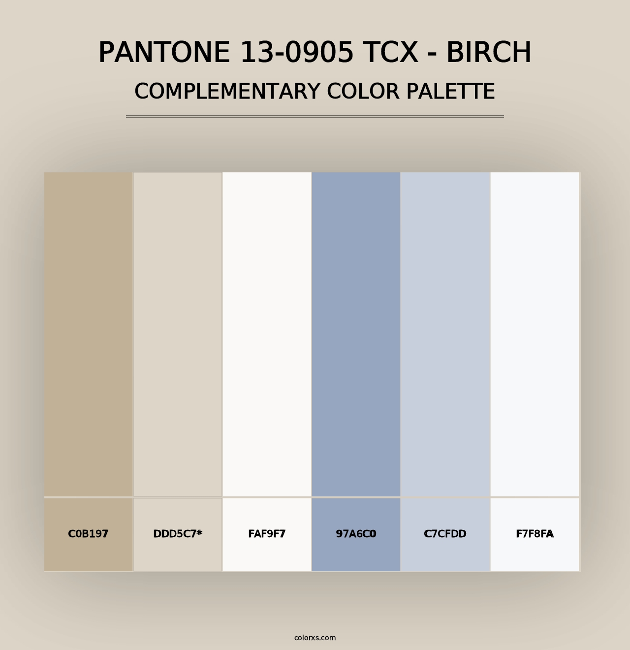 PANTONE 13-0905 TCX - Birch - Complementary Color Palette